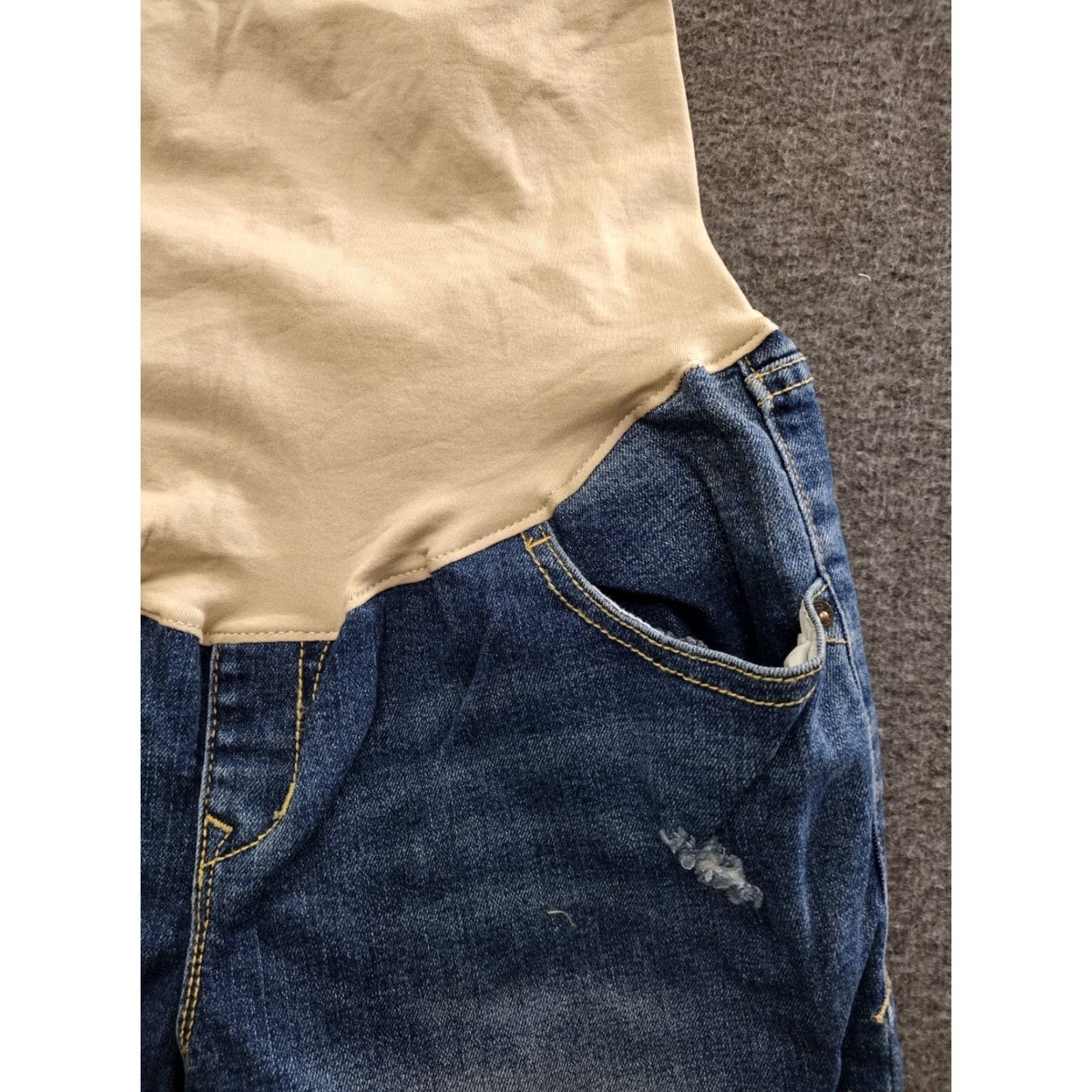 Old Navy VINTAGE Old Navy Distressed Cuffed Blue Denim Maternity Jeans Size 10 Size 32" / US 10 / IT 46 - 3 Thumbnail