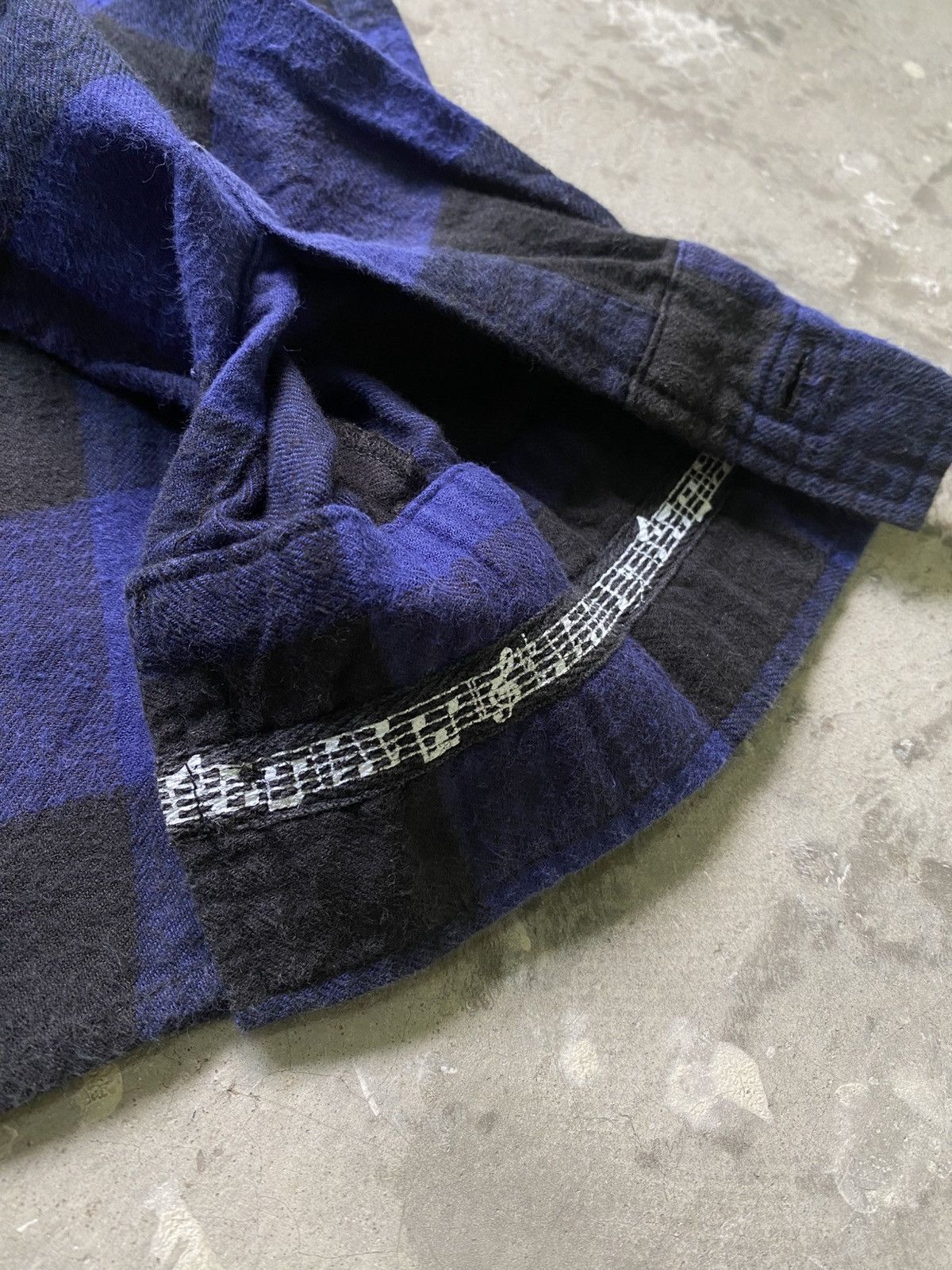 Number (N)ine Number Nine Blue Black Check Musical Flannel Shirt Size US L / EU 52-54 / 3 - 7 Thumbnail