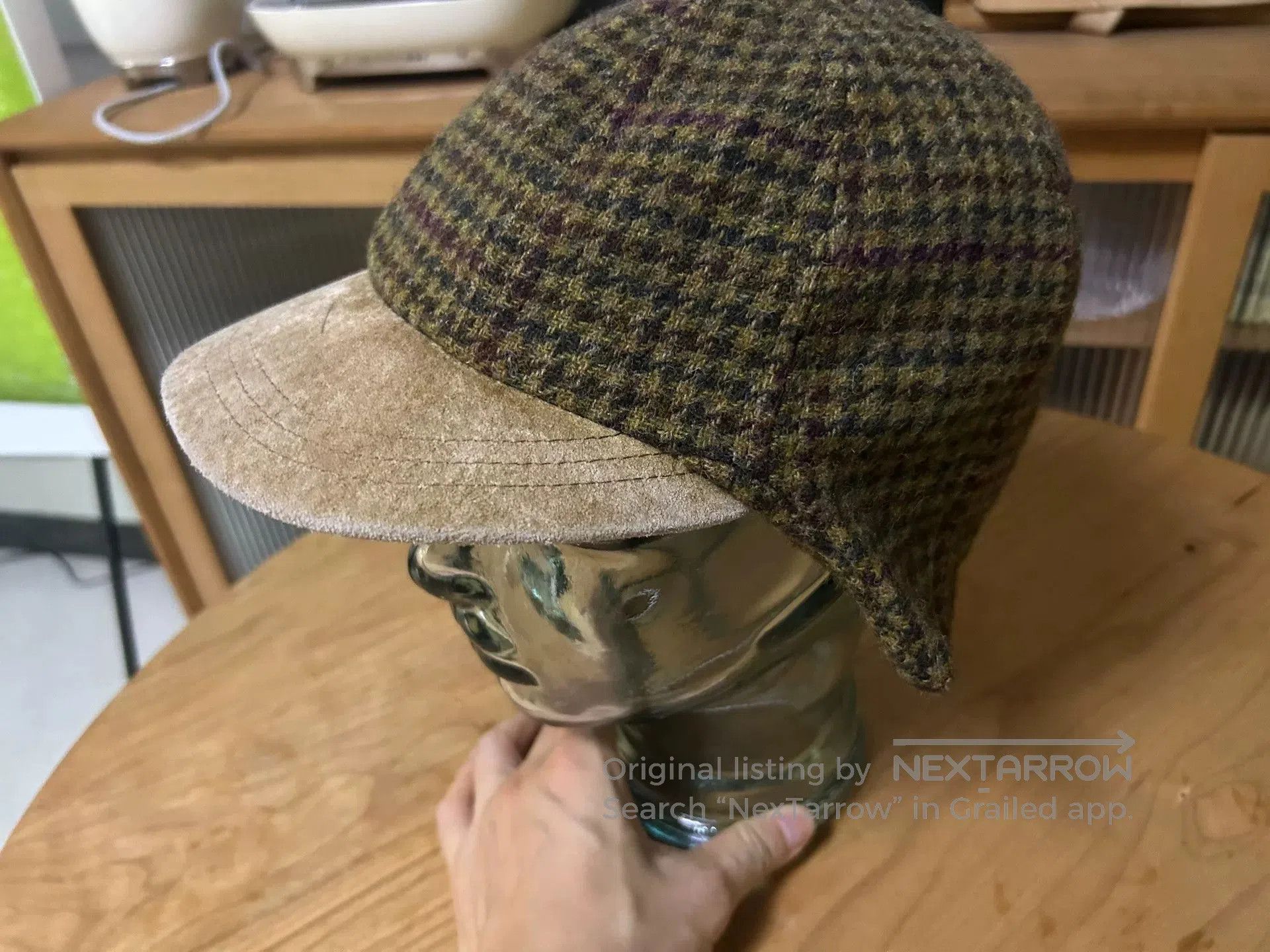 Hender Scheme wool check ear flap cap. Size ONE SIZE - 5 Thumbnail