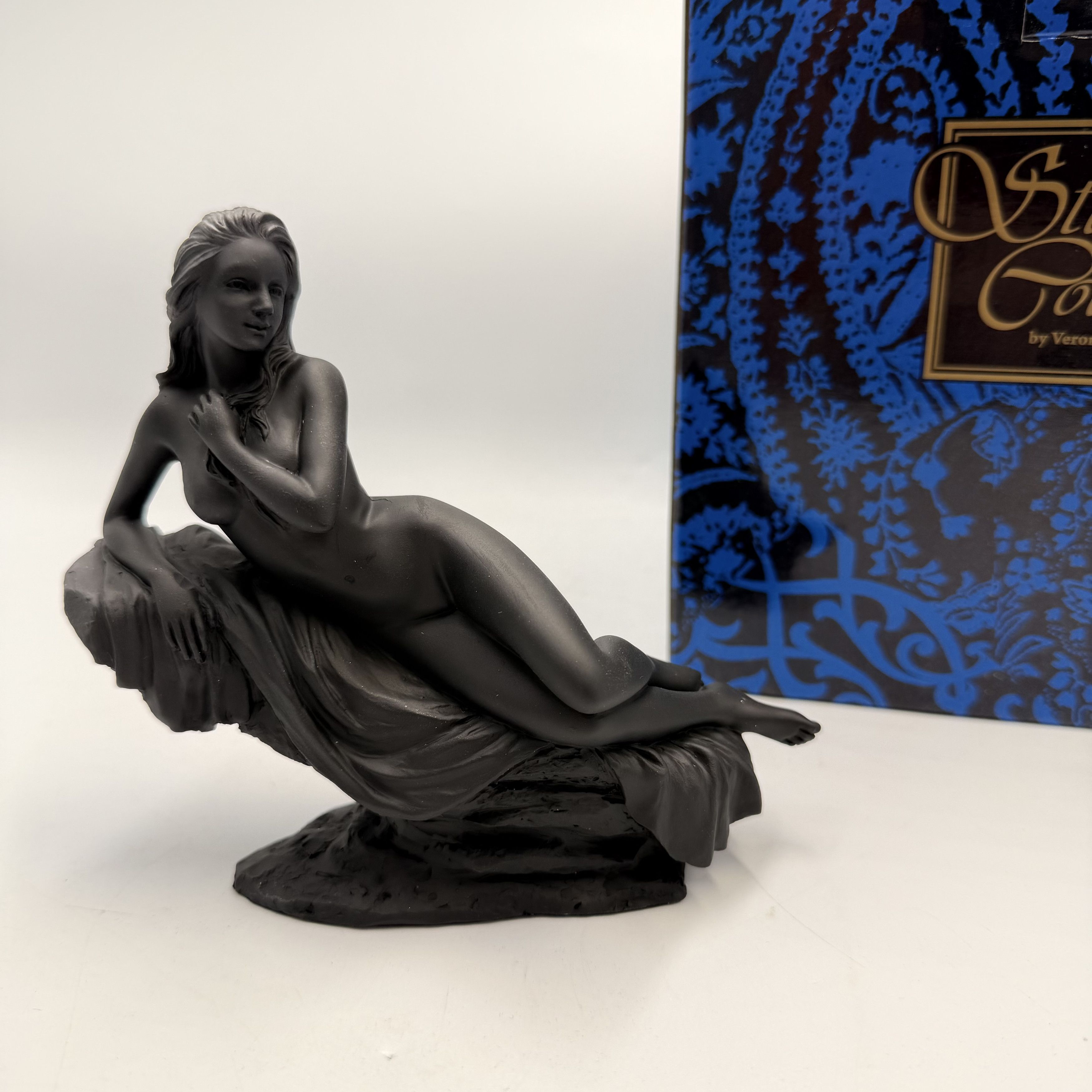 Other Vintage Black Polystone Reclining Lady Figurine Sculpture Size ONE SIZE - 10 Thumbnail