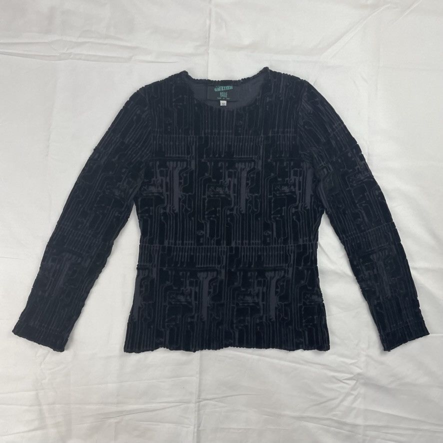 Jean Paul Gaultier AW95 Jean Paul Gaultier Circuitboard Flock Mesh Top Vintage Size US S / EU 44-46 / 1 - 1 Thumbnail