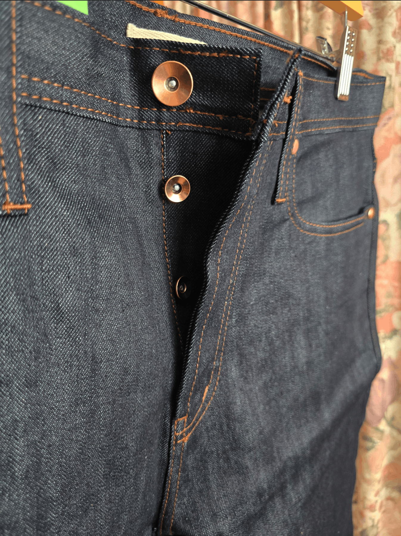 The Unbranded Brand UB222 Tapered Fit 11oz Indigo Stretch Selvedge Size US 32 / EU 48 - 7 Thumbnail