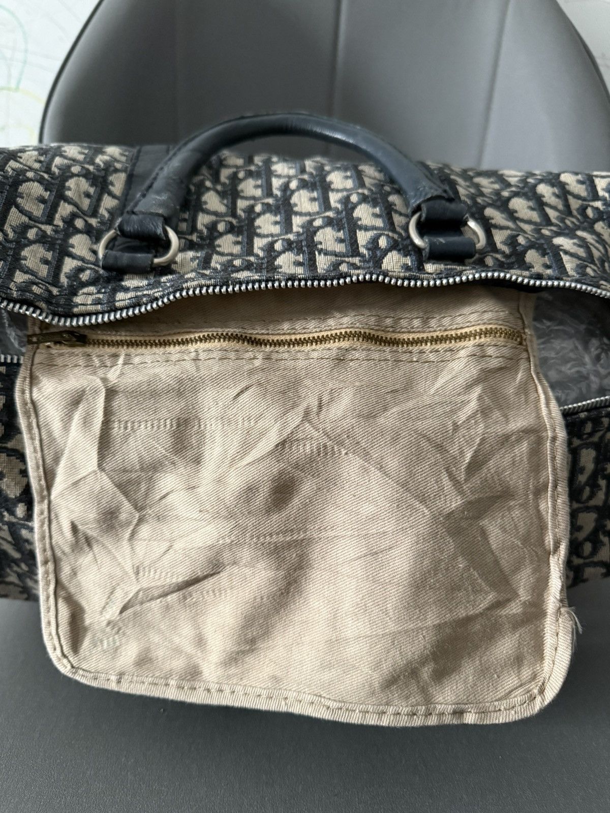 Dior Vintage Christian Dior Dark Blue Monogram Small Duffle Bag Size ONE SIZE - 11 Thumbnail