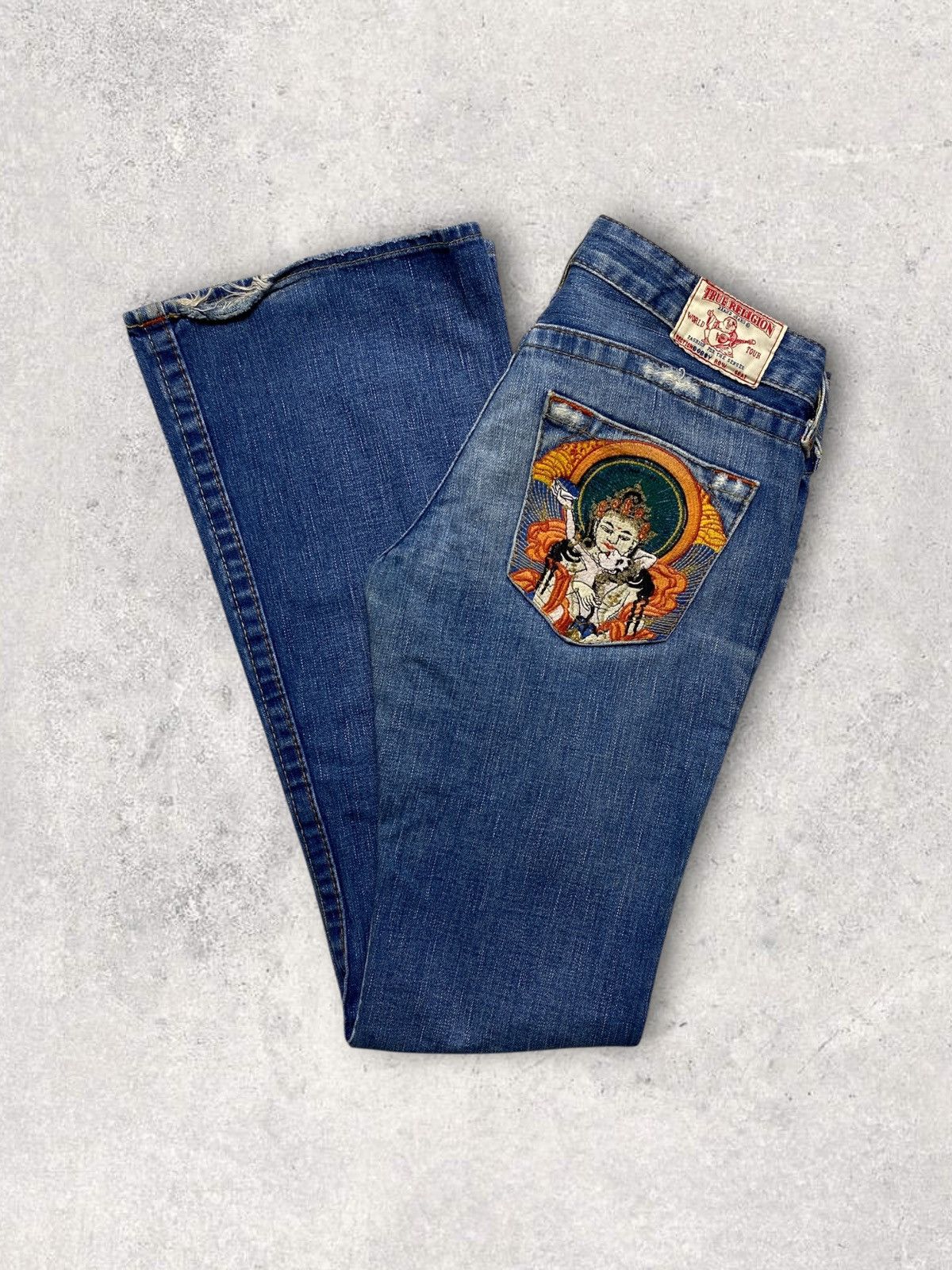 Other True Religion blue denim jeans embroidered pocket Buddha Size 27" / US 4 / IT 40 - 1 Thumbnail