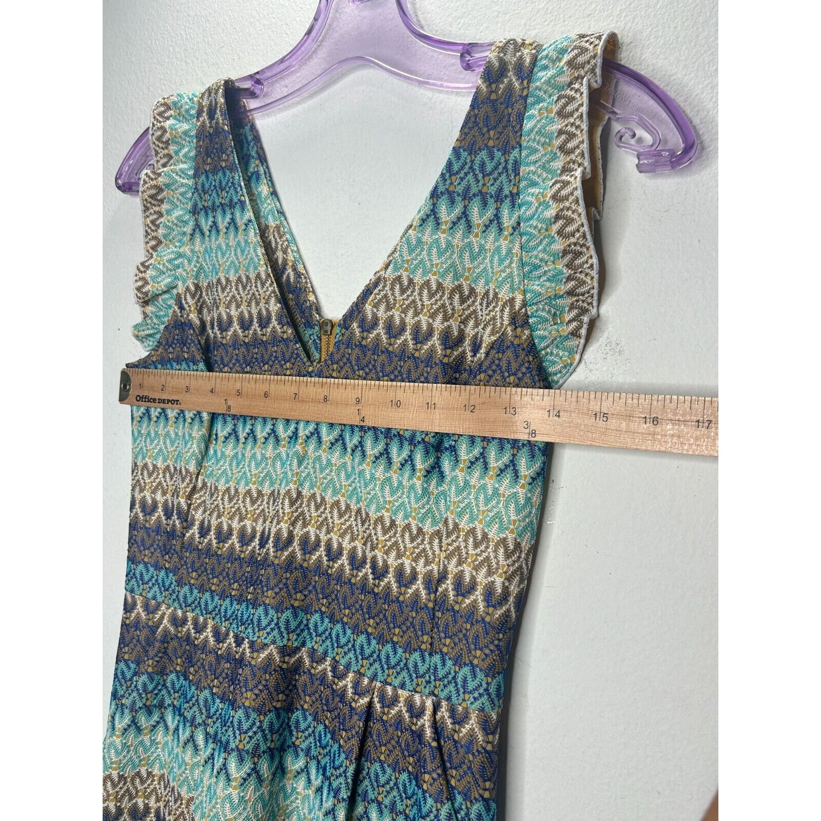 Other Tabitha Crochet Stripe V-Neck Ruffle Cap Sleeve Mini Dress Size XS / US 0-2 / IT 36-38 - 7 Thumbnail