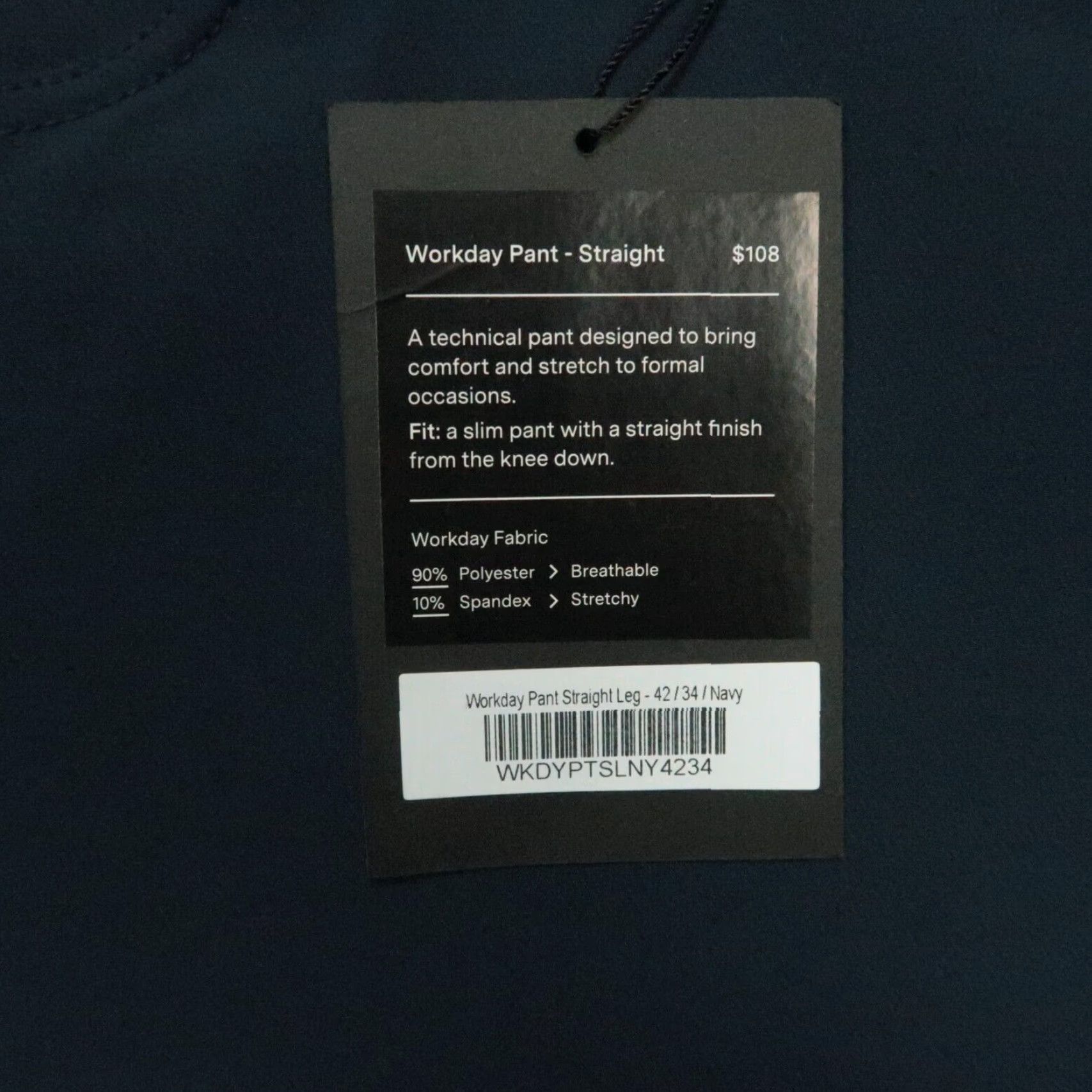 Vintage Public Rec Pants Mens 42x34 Blue Workday Five Pocket Slim Straight Stretch NWT Size US 42 / EU 58 - 5 Thumbnail