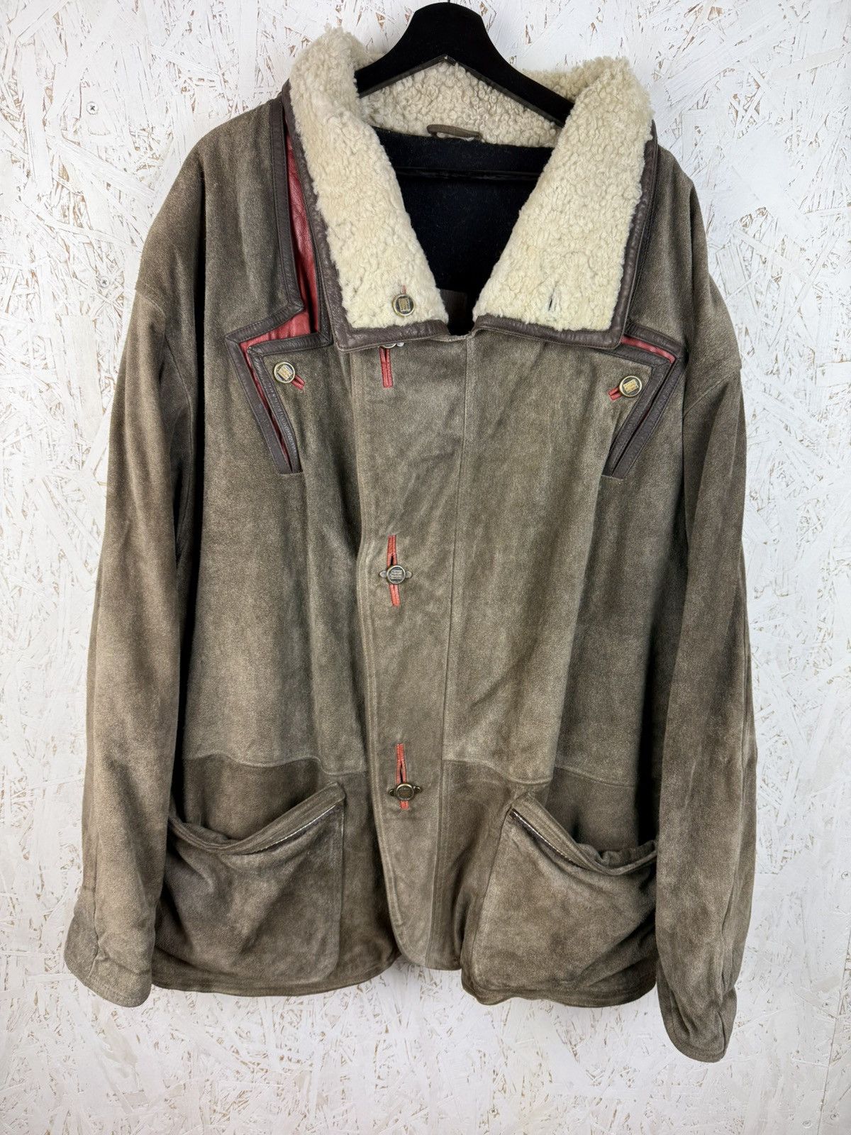 Marithe + Francois Girbaud 80s Marithe Francois Girbaud Leather Sherpa Collar Jacket Size US XL / EU 56 / 4 - 1 Thumbnail