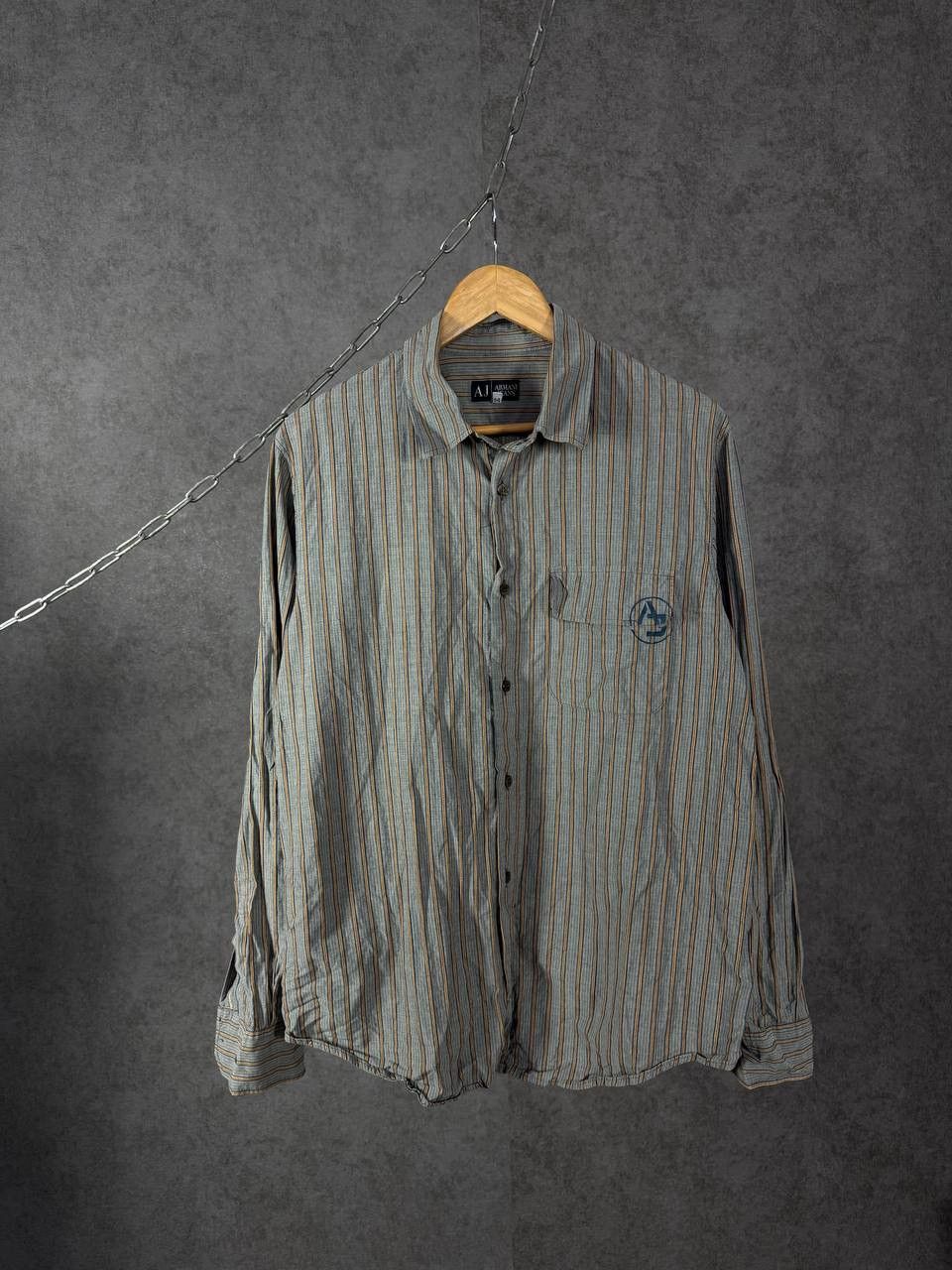 Armani Armani Jeans luxury vintage designer striped shirt Size US XL / EU 56 / 4 - 1 Thumbnail