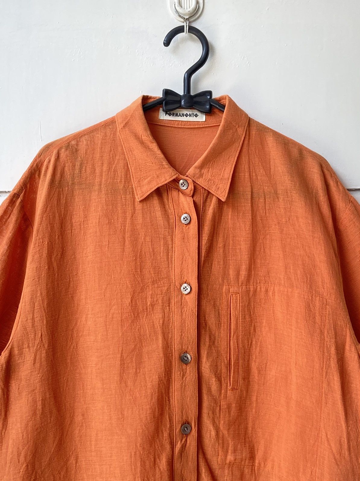 Designer × Issey Miyake × Japanese Brand PERMANENTE Orange Shirt Size US S / EU 44-46 / 1 - 3 Thumbnail