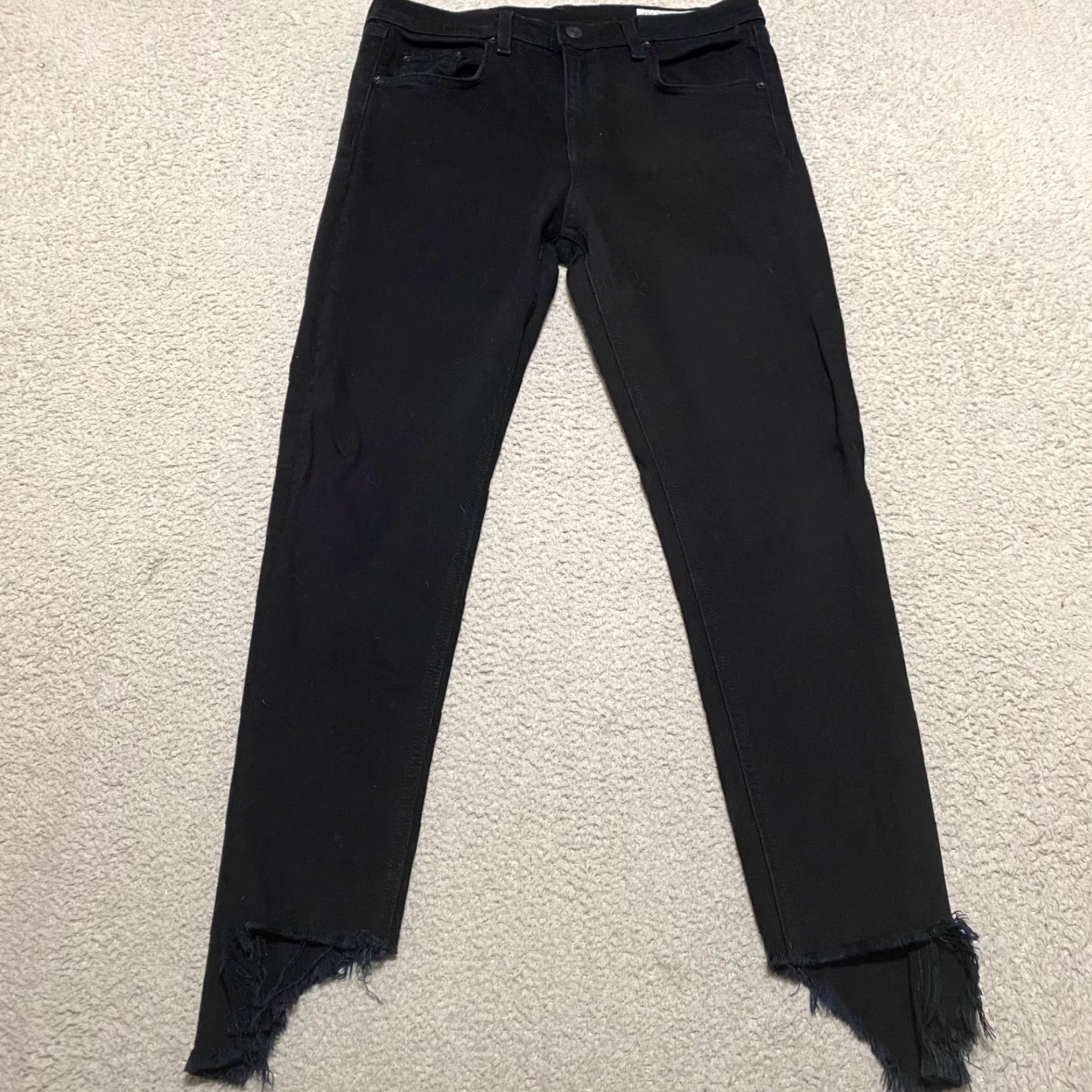 Rag & Bone rag & bone Jeans Capri Womens 29 Black Denim High Rise Slim 5-Pocket Style Vintage No - 29 Inseam 26 in United States Mens Womens Girls Size 29" - 2 Thumbnail