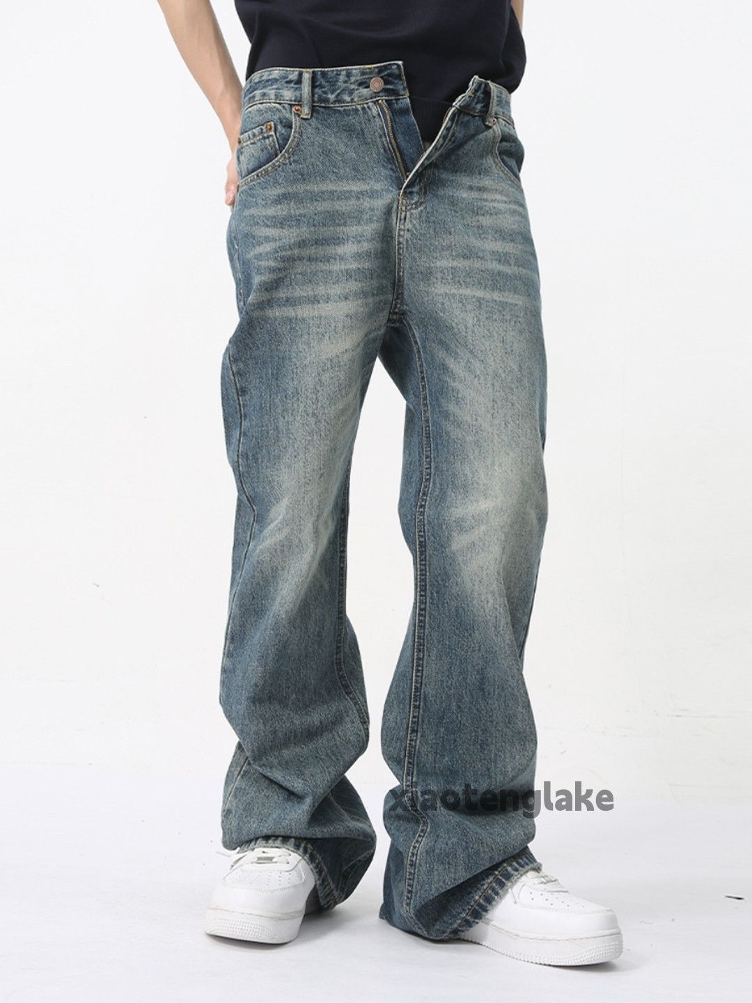 Jean × Vintage washed faded cleanfit yuppie bootcut punk flared jeans Size US 30 / EU 46 - 3 Thumbnail
