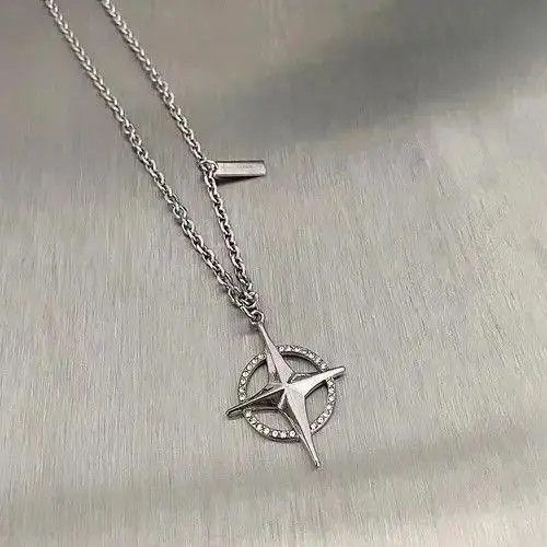 VIBE Silver Four Pointed Star Fashion Titanium Necklace Size ONE SIZE - 6 Thumbnail