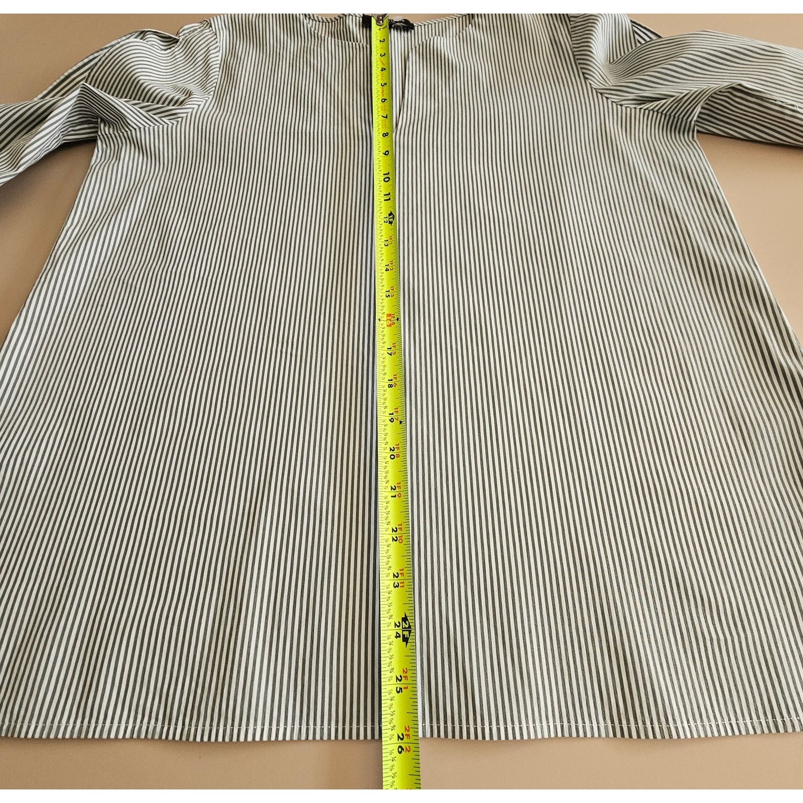 Lafayette 148 Lafayette 148 Khloe Striped Split Sleeves w/Ties Tunic Top L Size L / US 10 / IT 46 - 8 Thumbnail