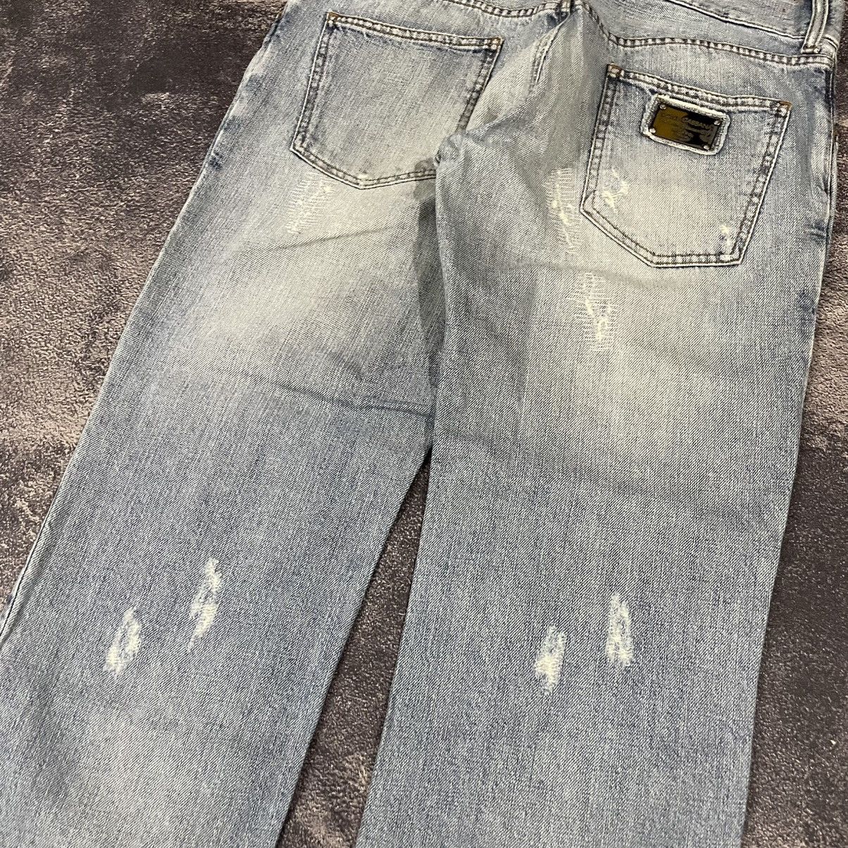 Dolce & Gabbana × Le Grande Bleu (L.G.B.) × Tornado Mart 00's Dolce & Gabbana Straight Distressed Jeans Size US 34 / EU 50 - 4 Thumbnail