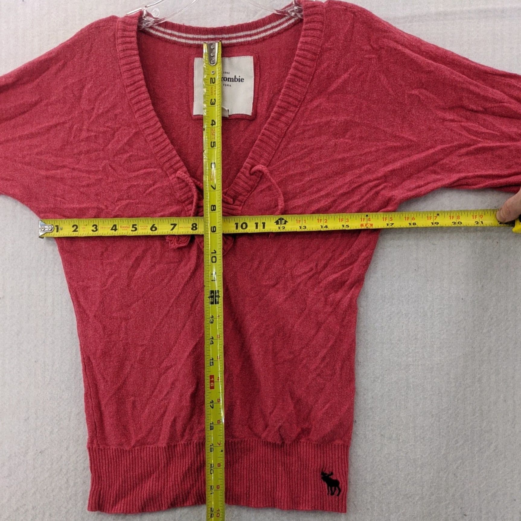 Abercrombie & Fitch Abercrombie & Fitch Blouse Junior Peasant XL Pink Print V-Neck Size XL / US 12-14 / IT 48-50 - 3 Thumbnail