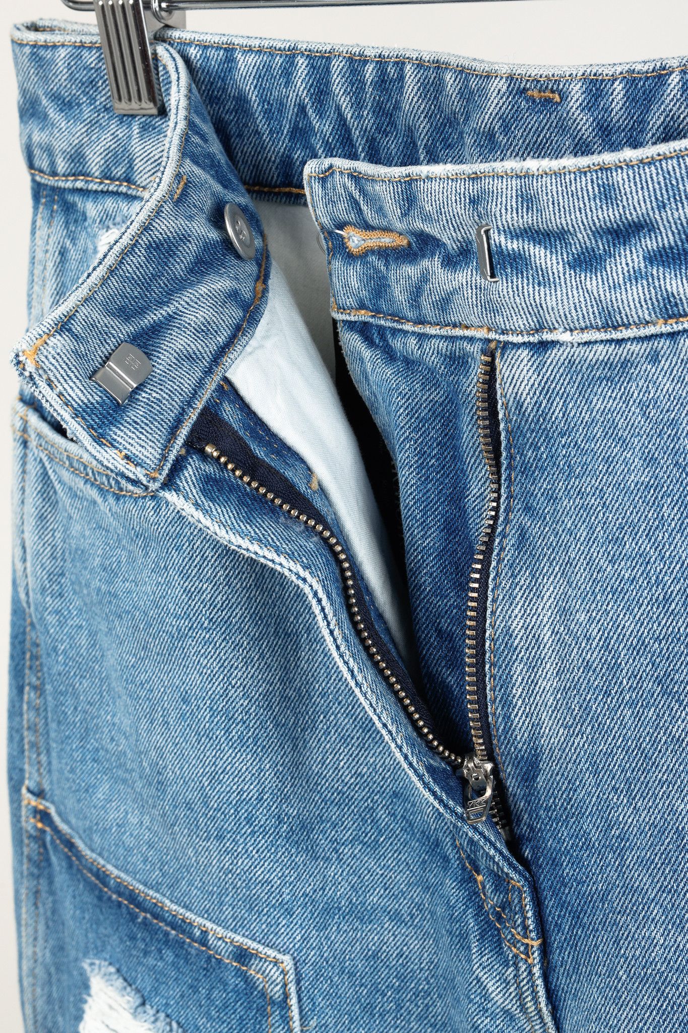 Givenchy Givenchy AW/22 Runway Light Blue Destroyed Paneled Jeans Size 29" - 9 Thumbnail