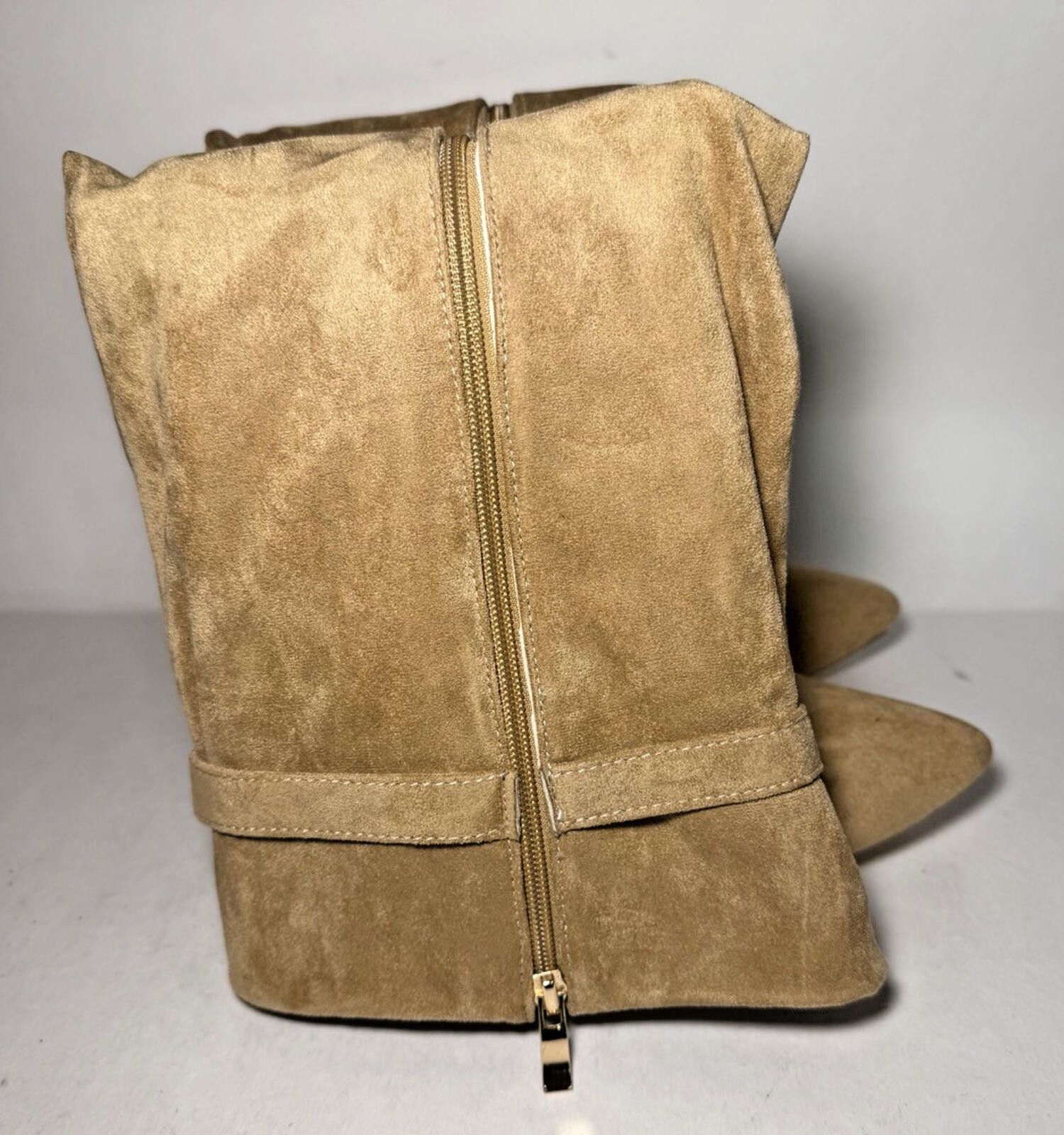 Shein Foldover Thigh High Boot Pointed Toe Stiletto Block Heel Zip Size US 8.5 / IT 38.5 - 1 Thumbnail