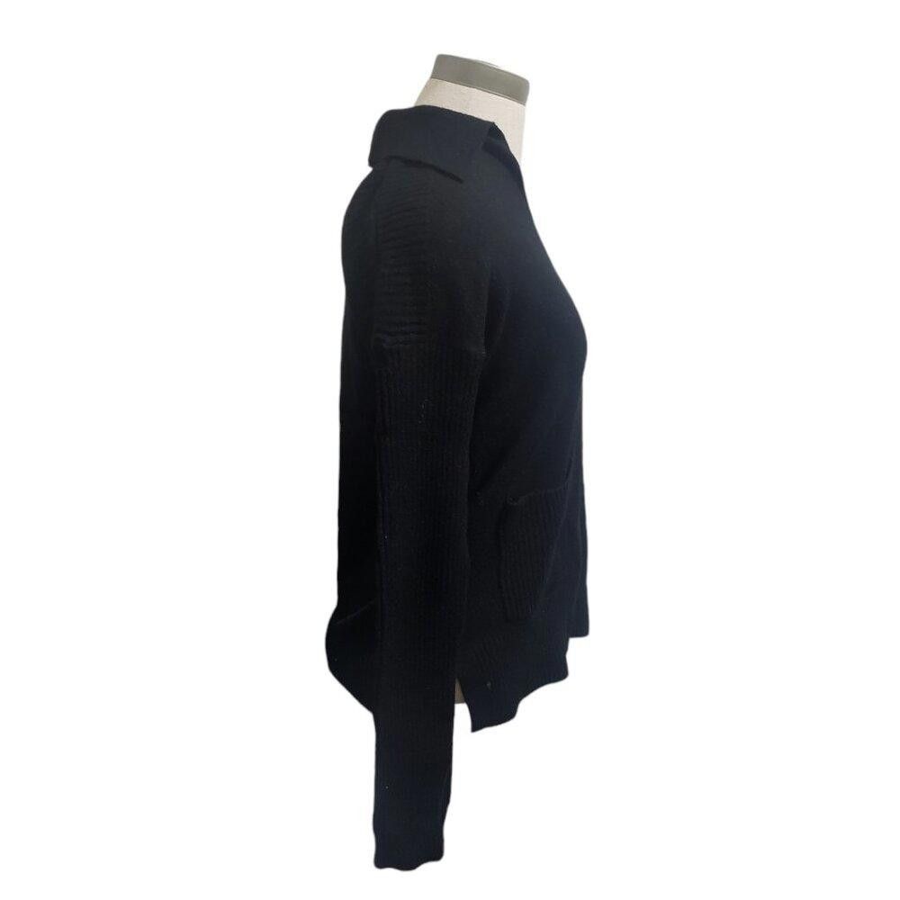 Designer CT1949 Charlie B Black Long Sleeve Sweater with Pockets P/S Size S / US 4 / IT 40 - 4 Thumbnail