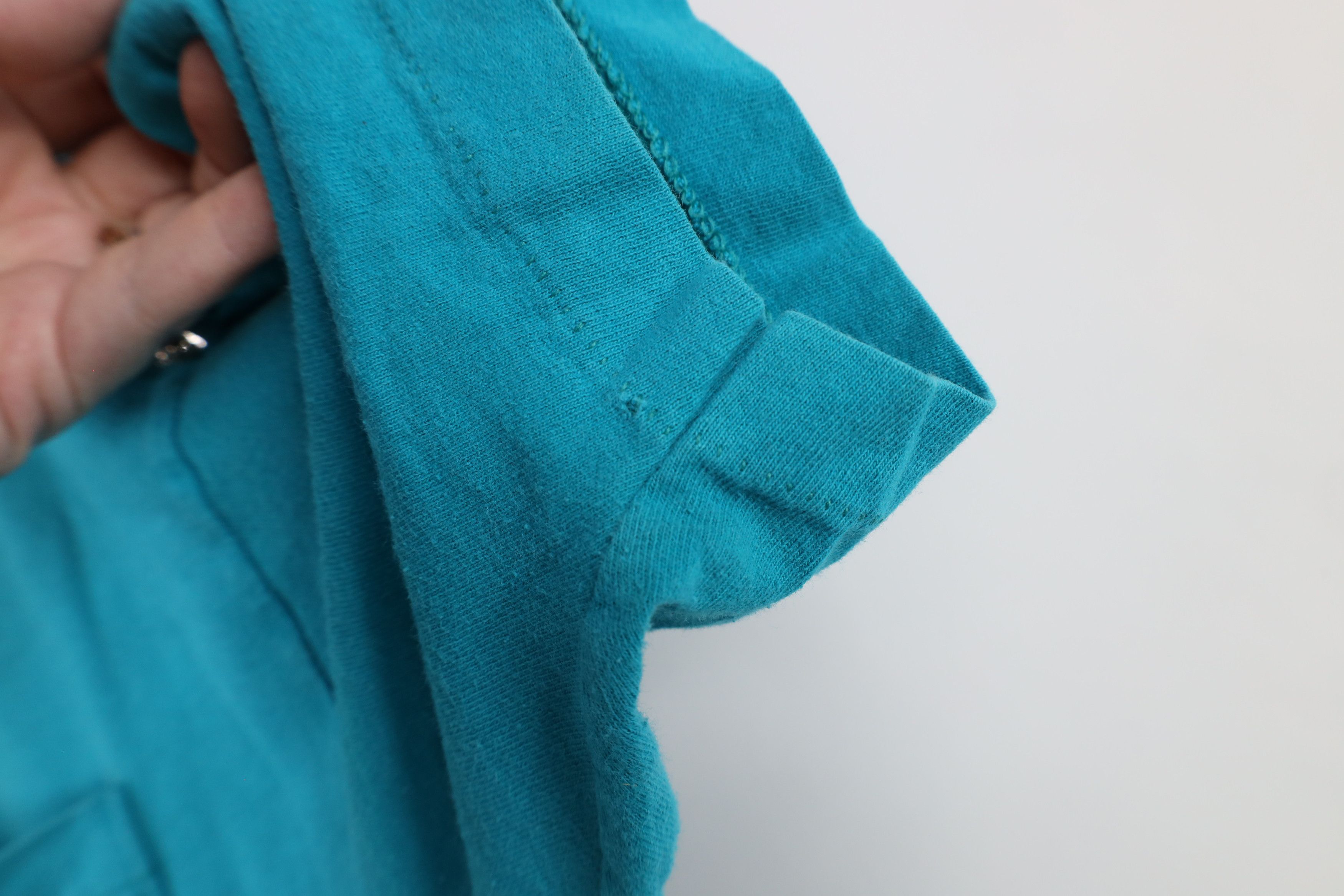 Vintage Vintage 90s Streetwear Blank Cotton Pocket T-Shirt Teal USA Size US XL / EU 56 / 4 - 6 Thumbnail