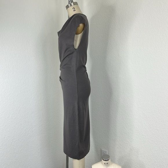 Helmut Lang Helmut Lang Sonar Wool Twig Draped Gathered Asymmetrical Dre Size M / US 6-8 / IT 42-44 - 3 Thumbnail