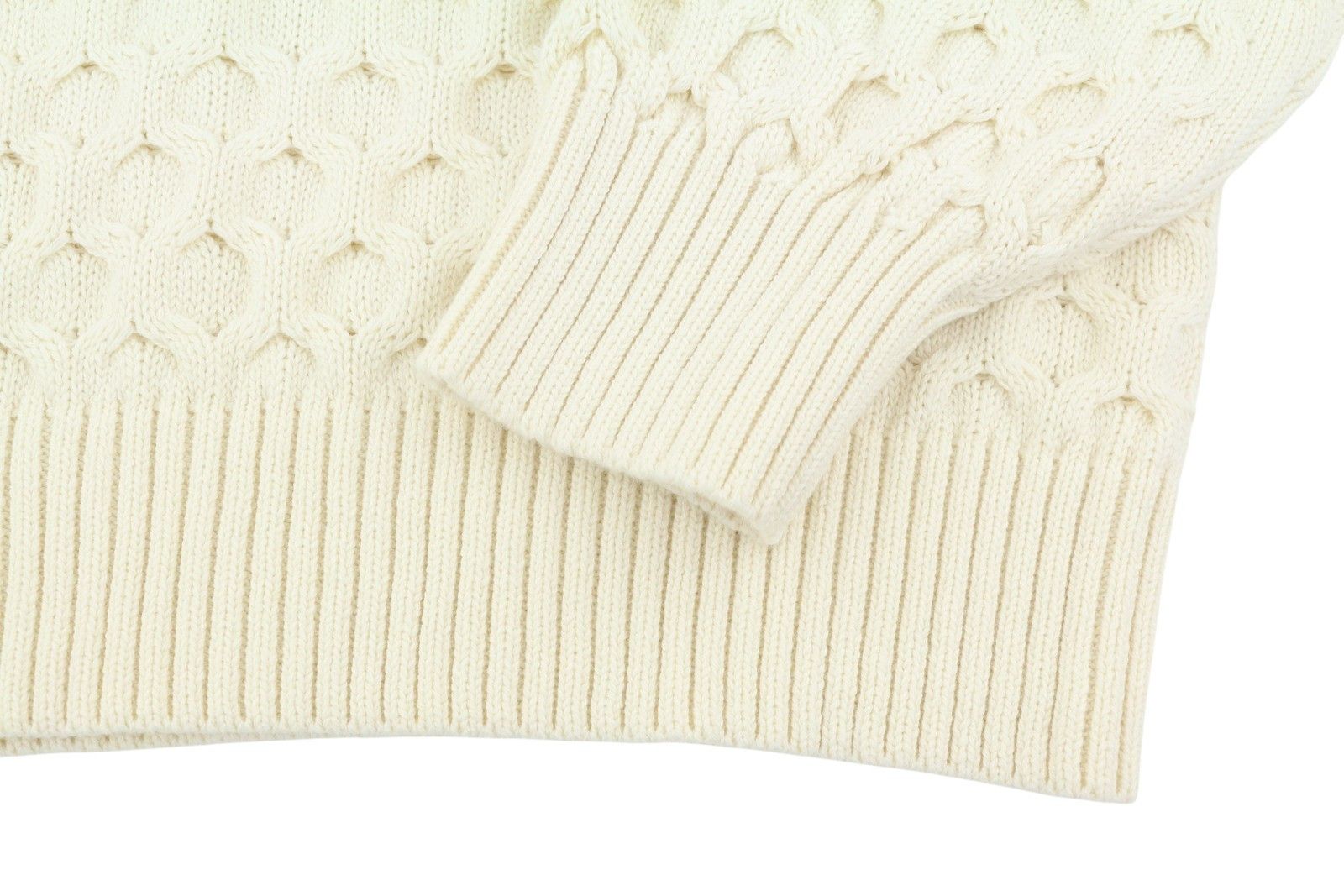 Gant CABLE C-NECK L Cream Wool Blend Jumper 87225 Size L / US 10 / IT 46 - 6 Thumbnail