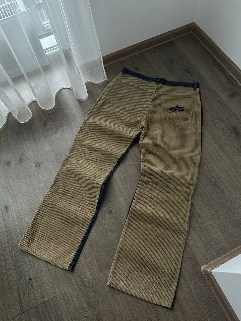 Alpha Industries × Vintage Vintage Alpha Industries Velvet Denim Baggy Big Logo Pants Size US 34 / EU 50 - 8 Thumbnail