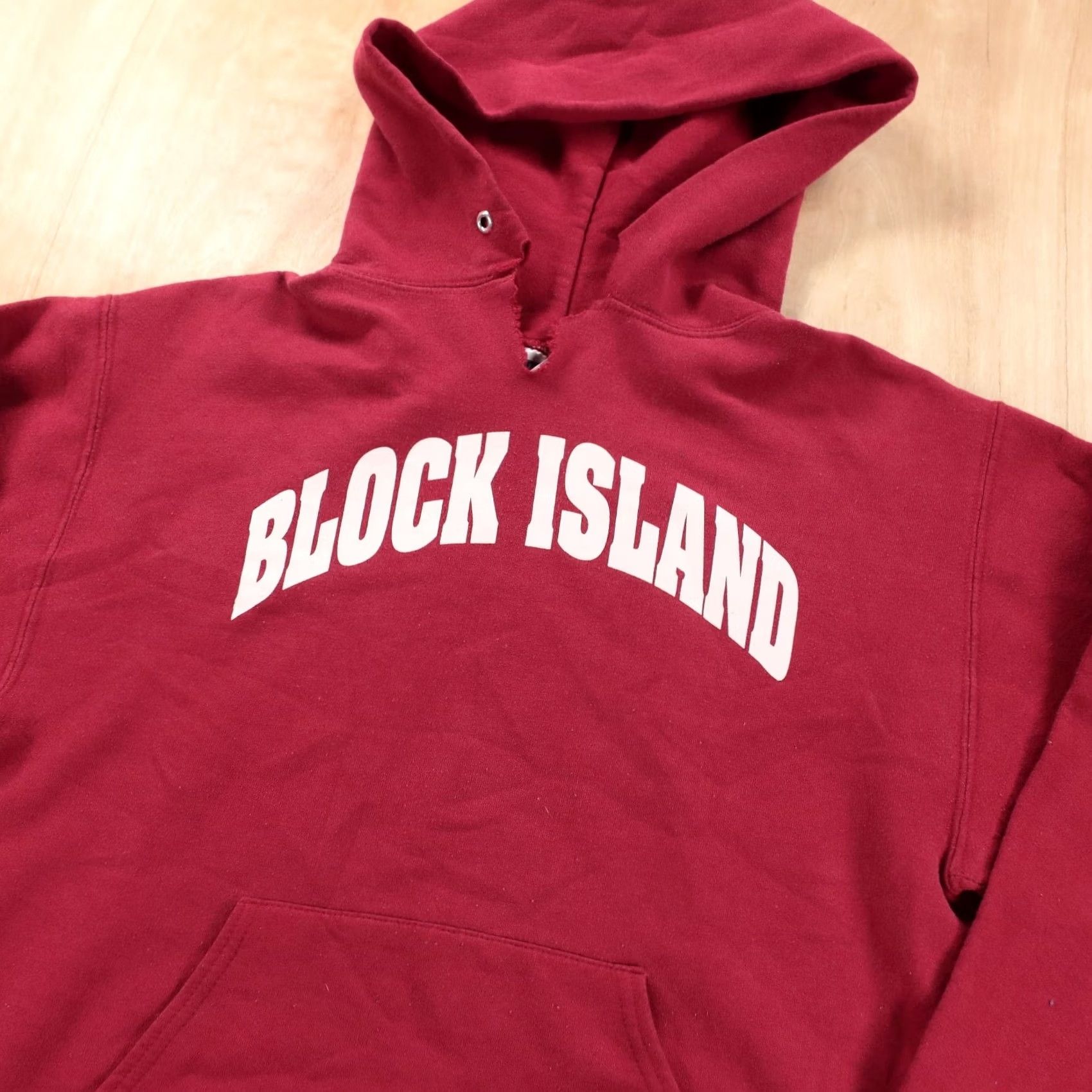Jerzees VINTAGE block island hoodie sweatshirt MEDIUM red college 90s 00s y2k Mens Size US L / EU 52-54 / 3 - 2 Thumbnail