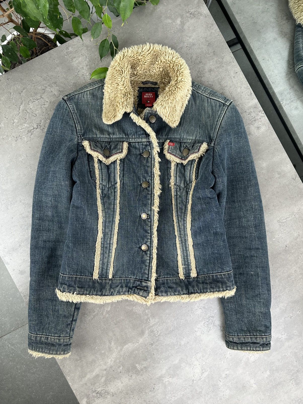 Miss Sixty Miss Sixty Sherpa Denim Jacket Size S / US 4 / IT 40 - 1 Thumbnail