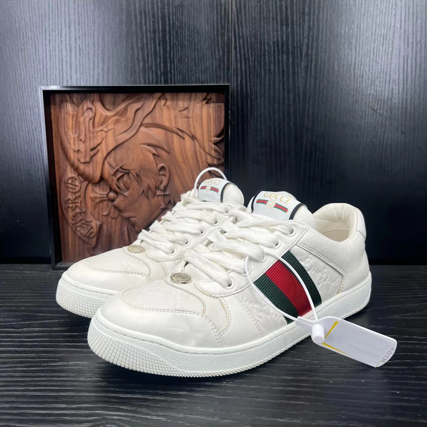 Gucci Gucci Dirty Sneakers White Red Green EU 38 Size US 7.5 / IT 37.5 - 1 Thumbnail