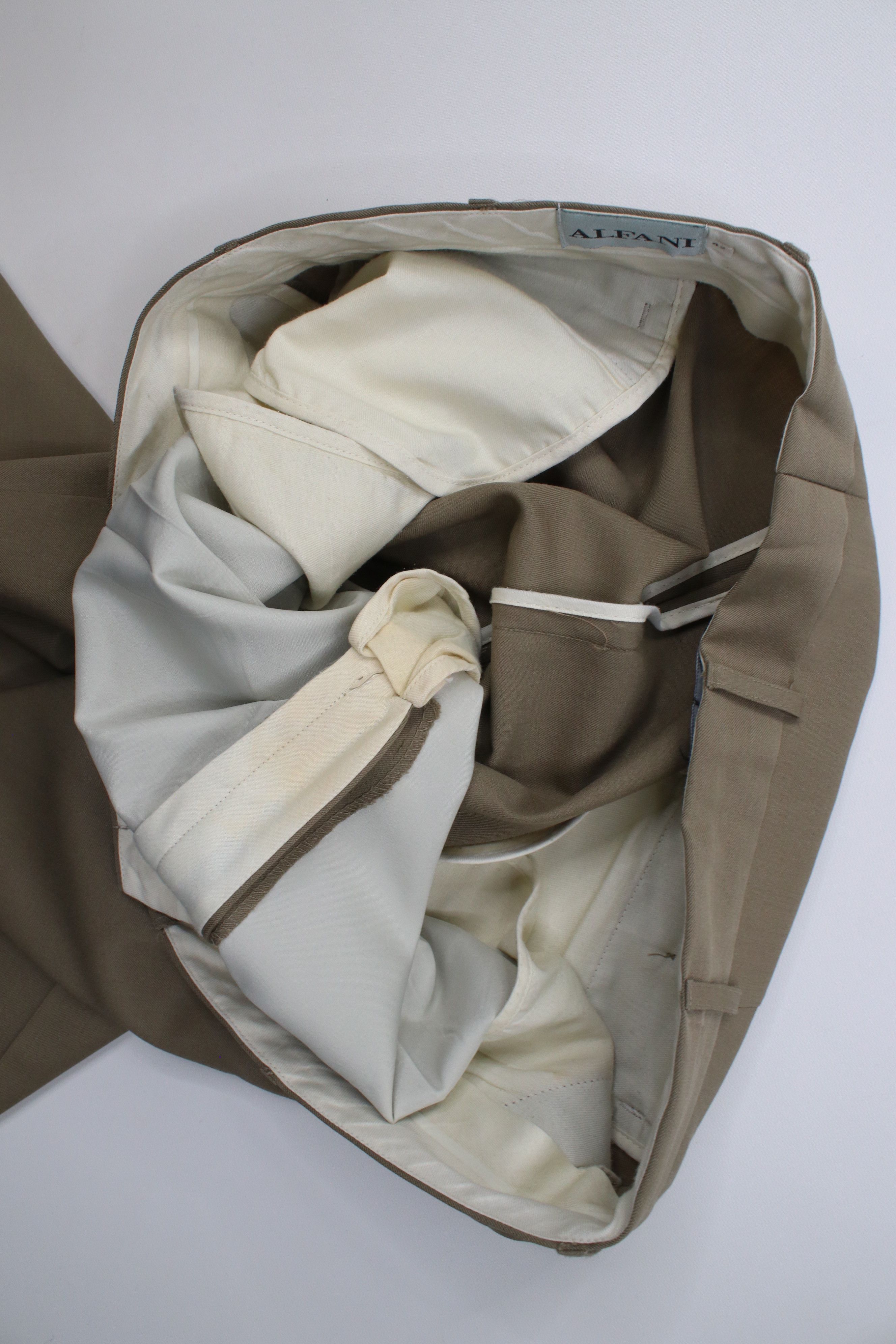 Vintage Vintage 90s Streetwear Wool Knit Wide Leg Chino Pants Beige Size US 42 / EU 58 - 12 Thumbnail
