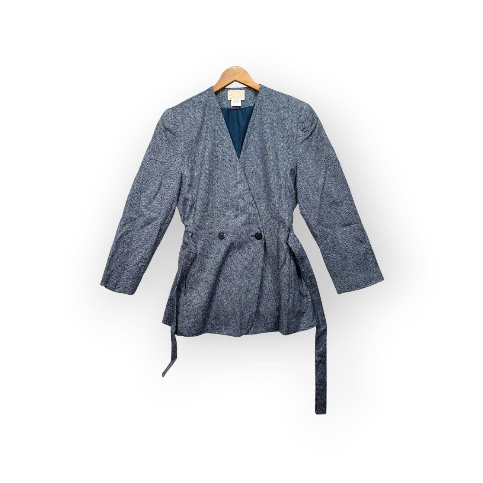 Pendleton VTG 60s Wool Pendleton Herringbone Gray Tie Blazer Womens 12 Size XL / US 12-14 / IT 48-50 - 1 Thumbnail