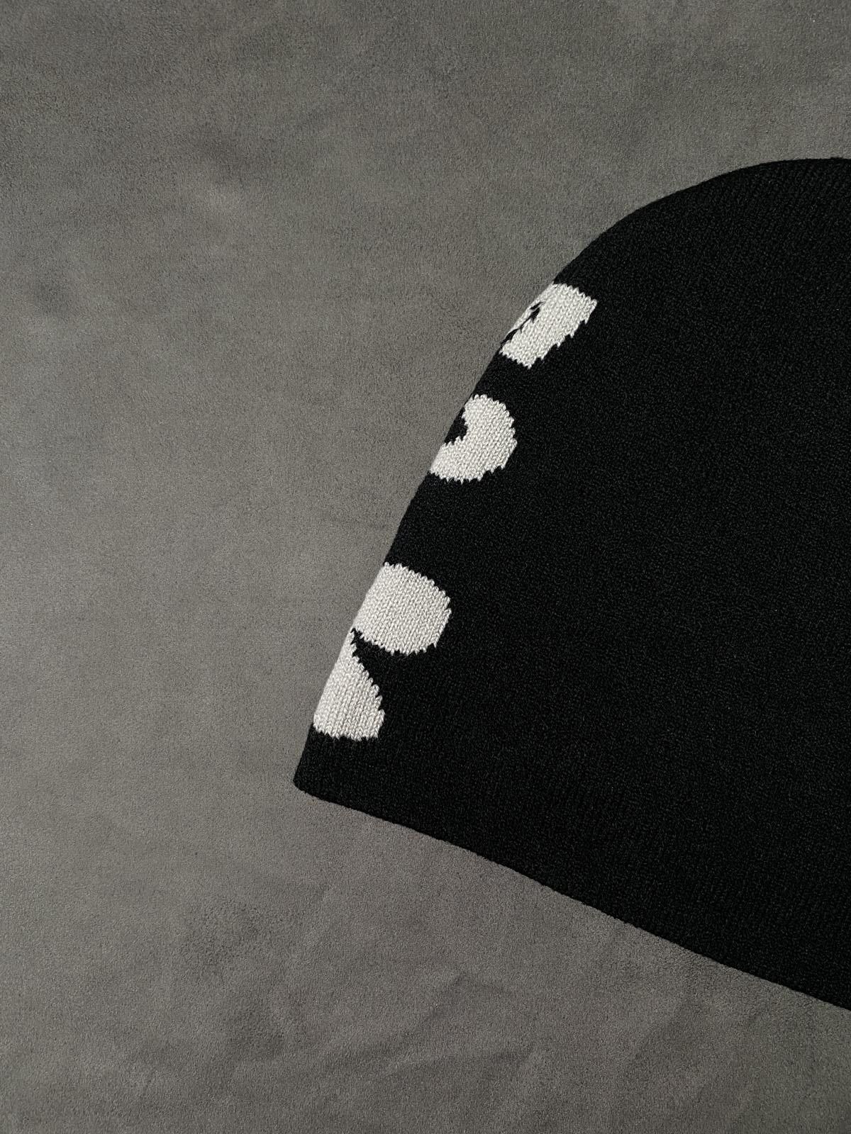 Japanese Brand Never Happy New Year F*F No Cuff Knit Skull Cap Black Beanie Size ONE SIZE - 6 Thumbnail