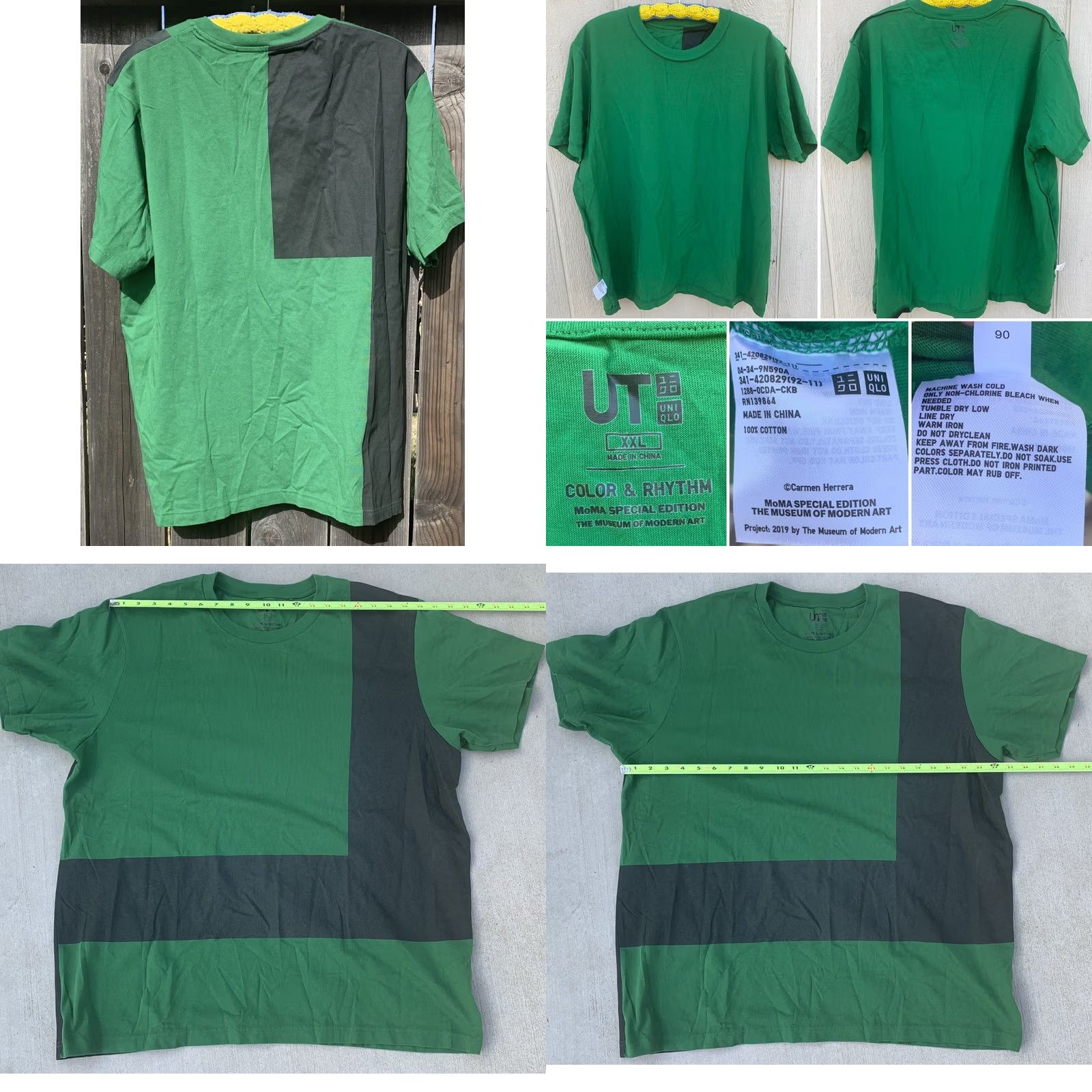 Uniqlo Uniqlo T-Shirt Geometric Color & Rythm MoMA Special Edition XXL Green Mens Crew Neck Short Sleeve Graphic Tee Size US XXL / EU 58 / 5 - 8 Thumbnail