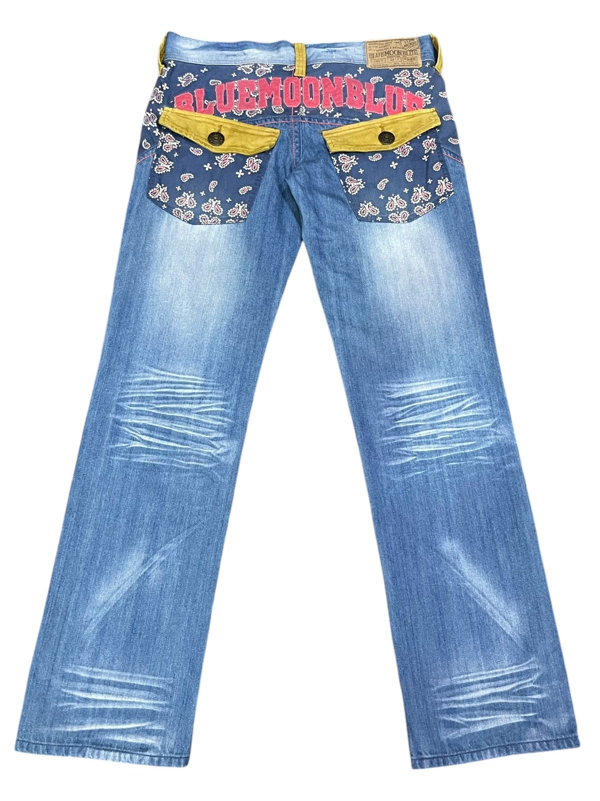 Vintage 🌜DOPE🔥90’s BMB BEACH BOARDING PASS Spell Out Paisley Jeans Size US 30 / EU 46 - 5 Thumbnail