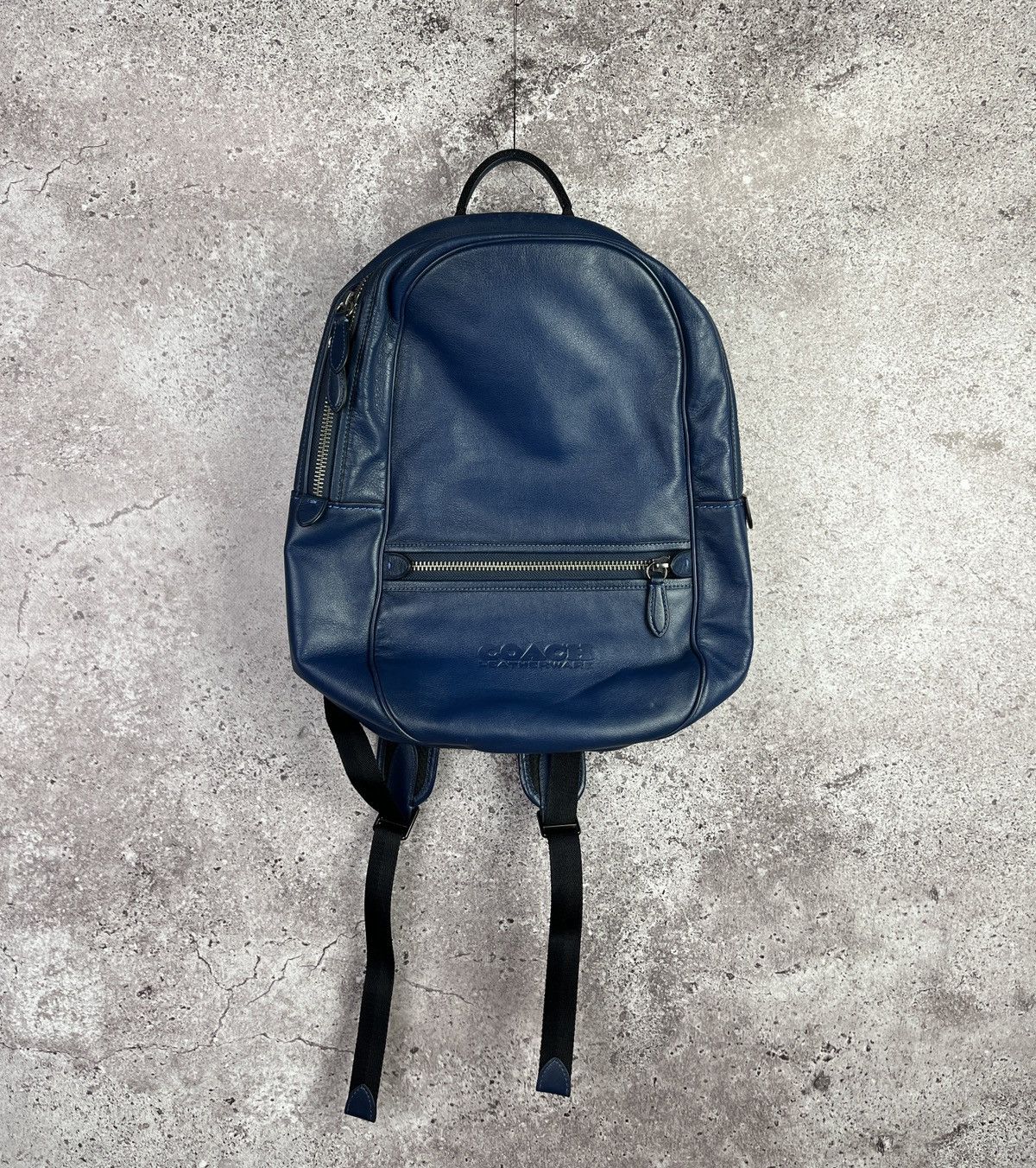 Coach Coach Leatherware Navy Blue Leather Backpack Unisex Size ONE SIZE - 1 Thumbnail