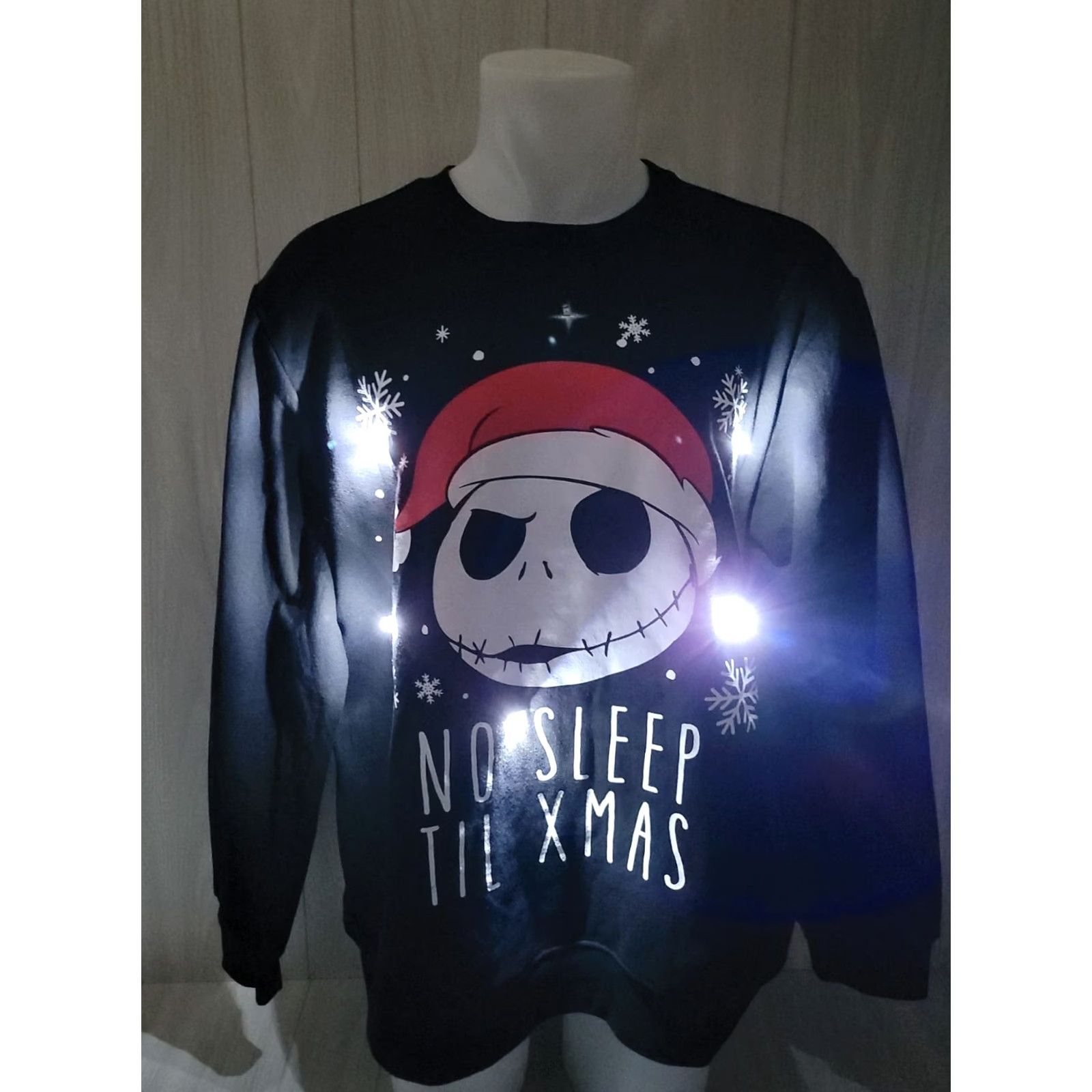 Disney VINTAGE Lighted Nightmare Before Christmas Sweater XL Jack Skellington Christmas Holiday Size XL / US 12-14 / IT 48-50 - 2 Thumbnail