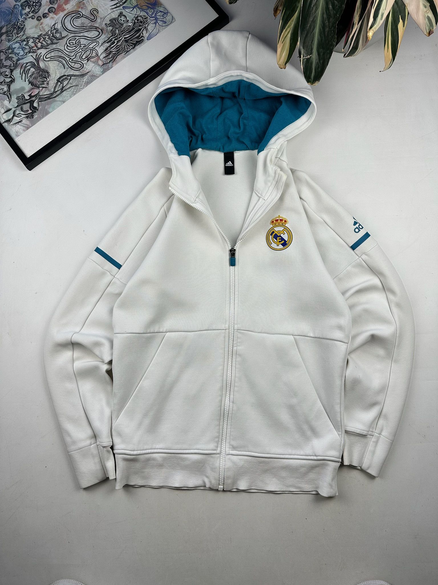 Adidas Vintage Real Madrid Zip Hoodie Soccer Jersey Football Rare Size US M / EU 48-50 / 2 - 9 Thumbnail