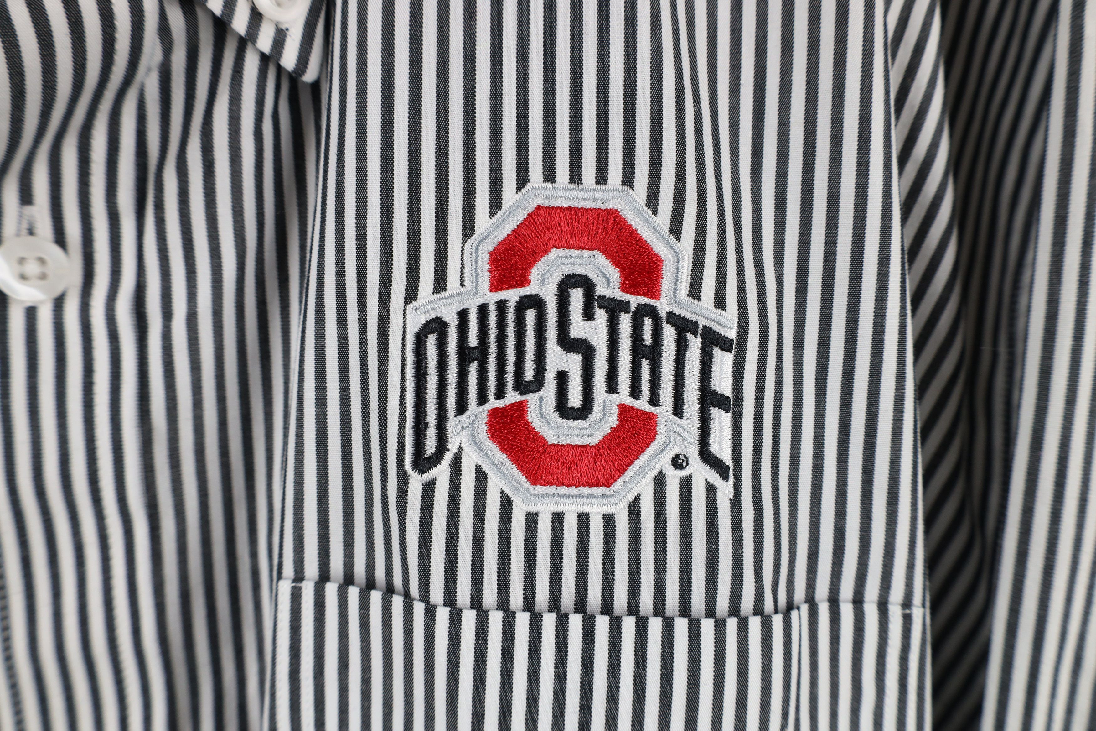 Vintage Vintage Ohio State University Striped Button Down Shirt Size US XL / EU 56 / 4 - 4 Thumbnail