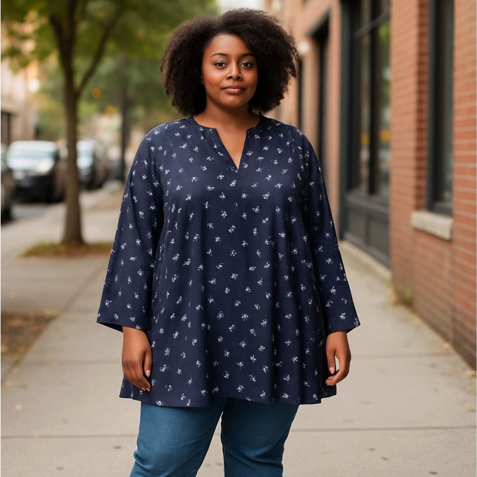 St. Johns Bay Daniel Rainn XXL Blouse - Black White Dandelion Tunic Size XXL / US 16-18 / IT 52-54 - 2 Thumbnail