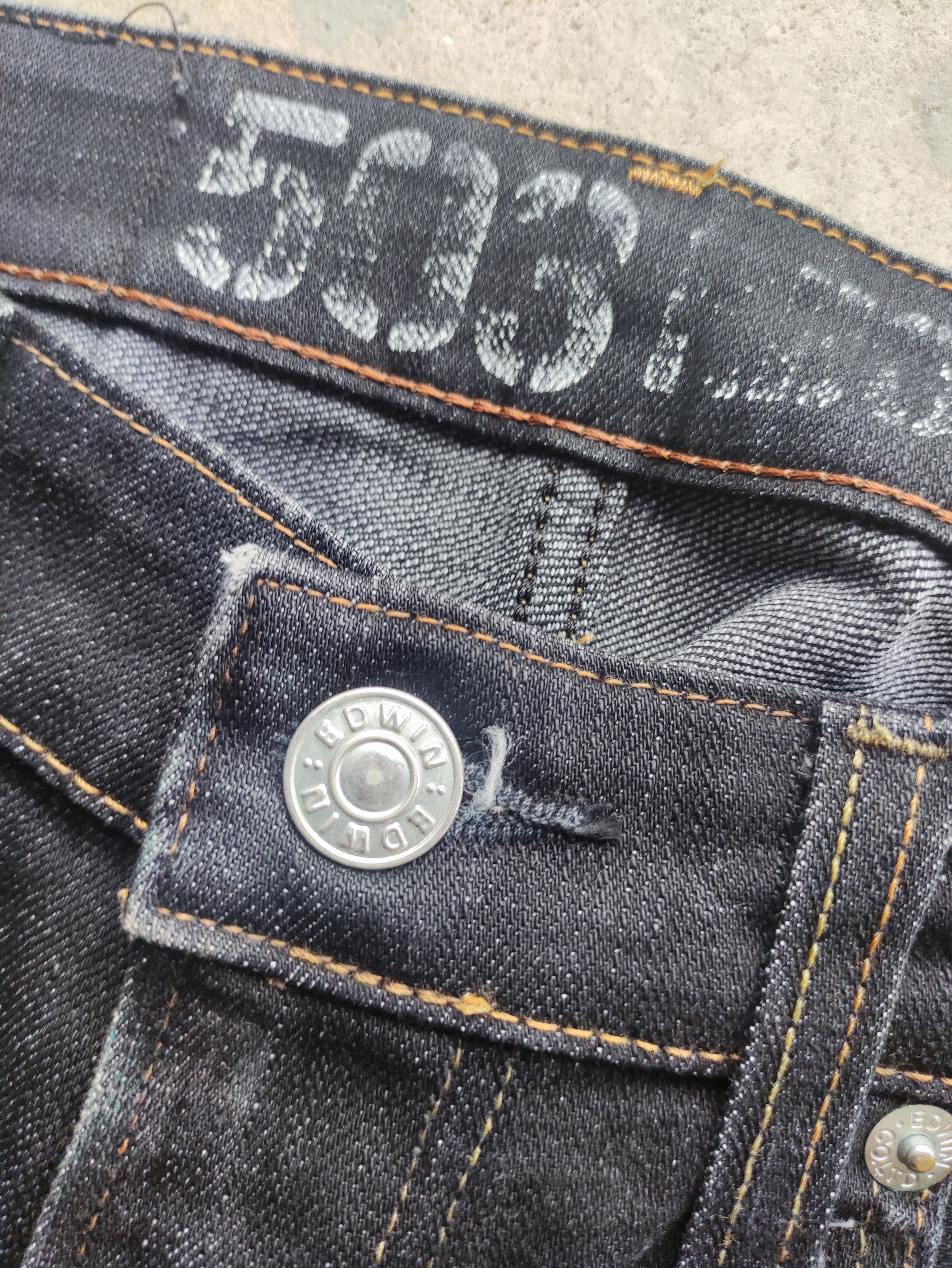 Edwin Vintage Edwin Brand Ripped Straight Cut Denim Pants Size US 32 / EU 48 - 5 Thumbnail