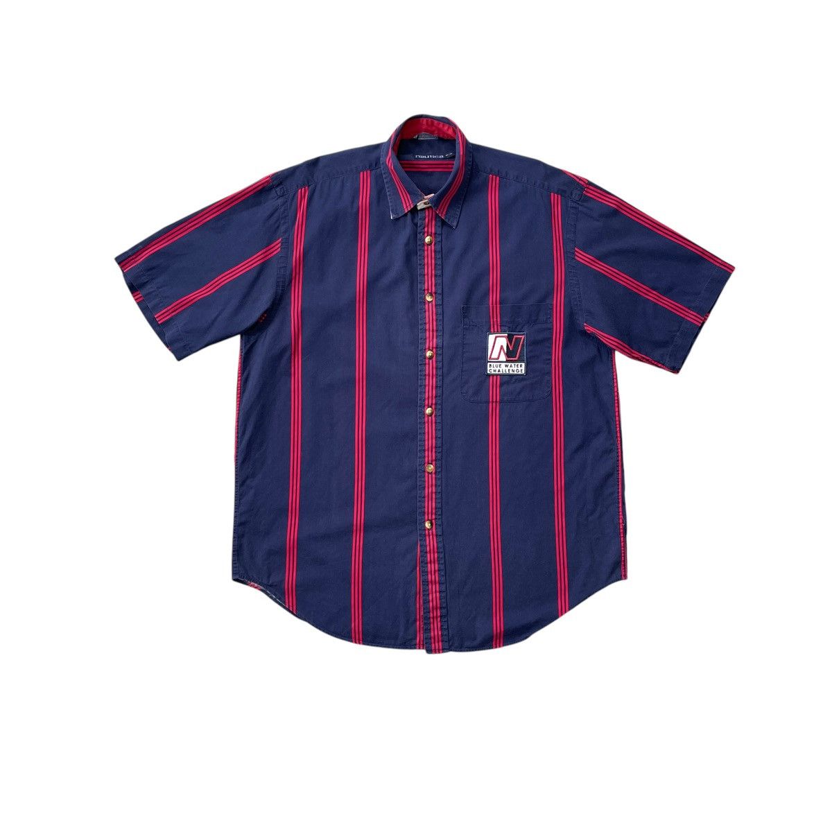 Nautica × Vintage Vintage Nautica Blue Water Challenge Button Shirt Size M Size US M / EU 48-50 / 2 - 1 Thumbnail