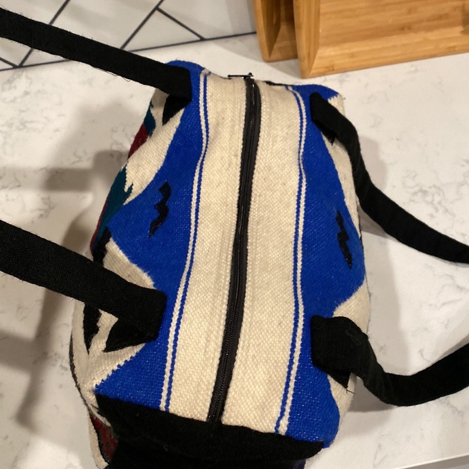 Handmade Mexican Handmade wool cotton blend shoulder bag indigenous Size ONE SIZE - 4 Thumbnail