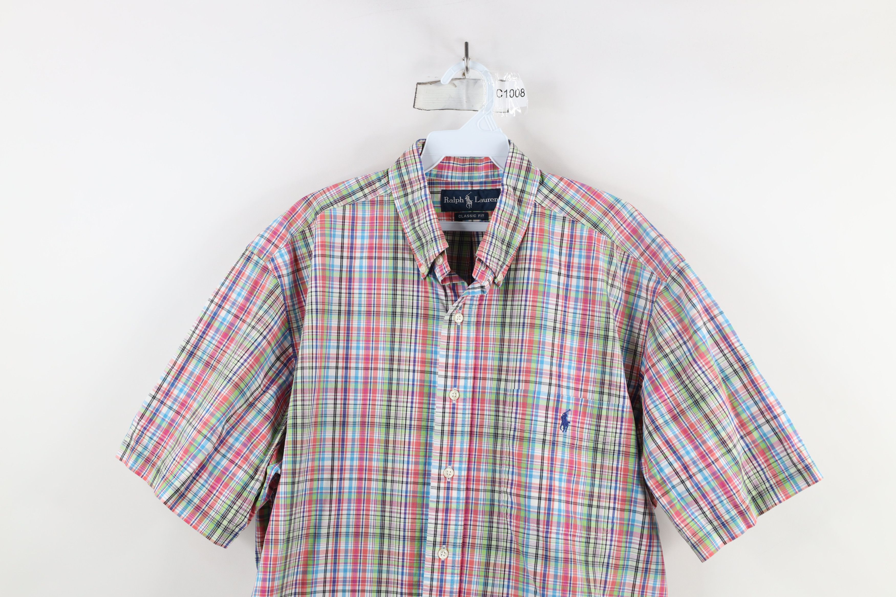 Ralph Lauren × Vintage Vintage 90s Ralph Lauren Fit Rainbow Plaid Button Down Shirt Size US L / EU 52-54 / 3 - 2 Thumbnail