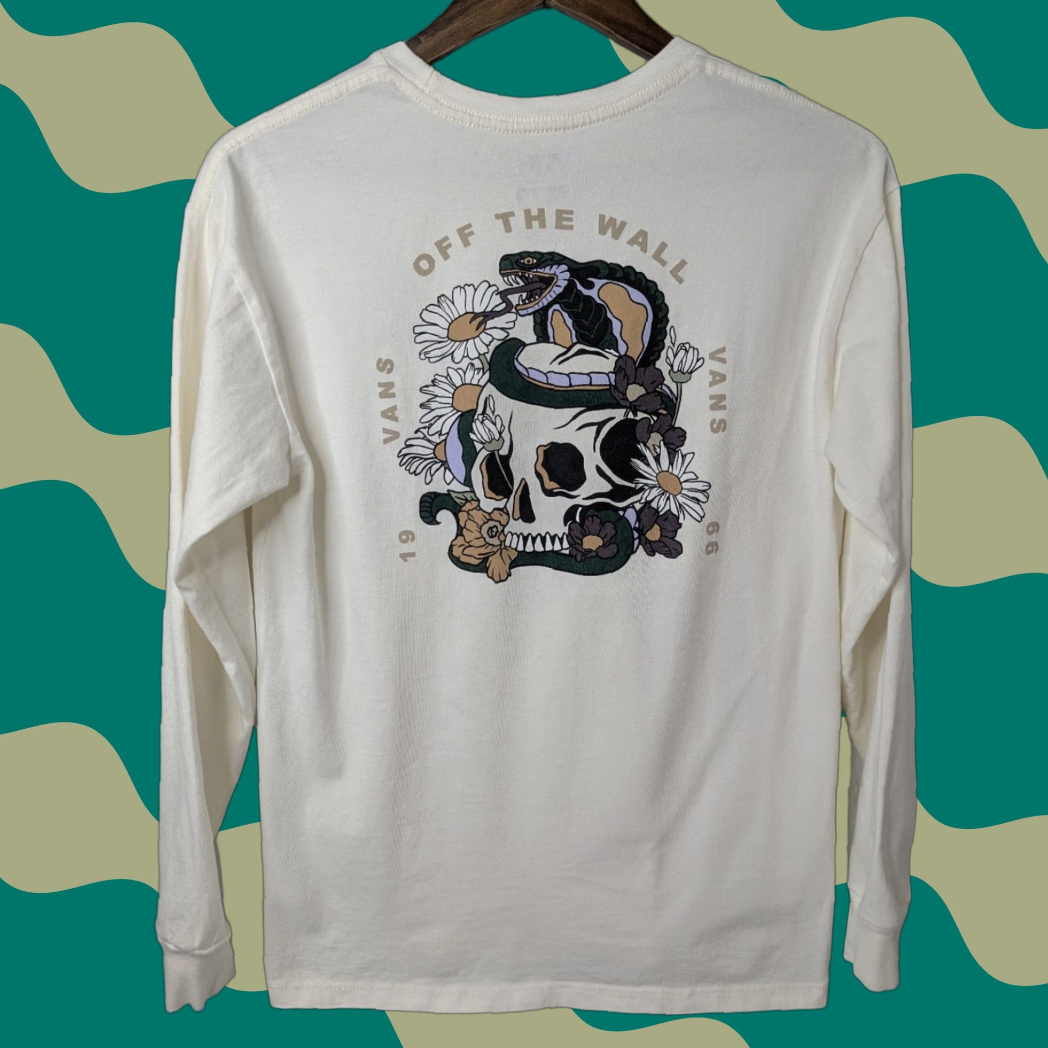 Vans Vans Mens Shirt Long Sleeve Cream Serpent Skull Graphic Logo Skater Cotton Size XS Size US XS / EU 42 / 0 - 1 Thumbnail
