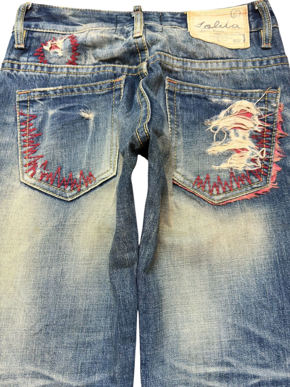 Hysteric Glamour Vintage Lolita Jeans Mudwash Ripped Grunge Distressed Denim Size US 29 - 6 Thumbnail