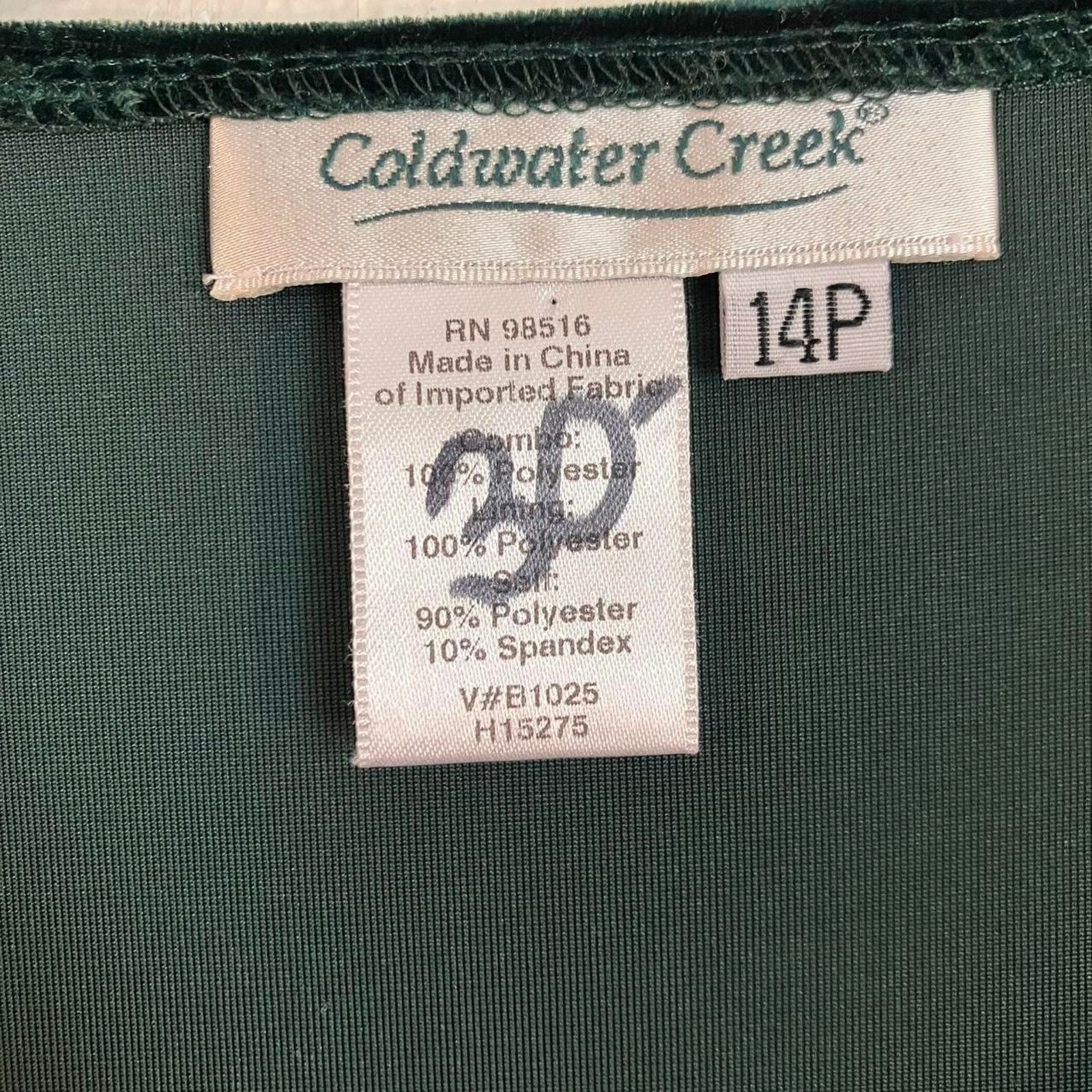 Coldwater Creek × Vintage Coldwater Creek Forest Green velvet midi dress 14 Petite Size XL / US 12-14 / IT 48-50 - 3 Thumbnail