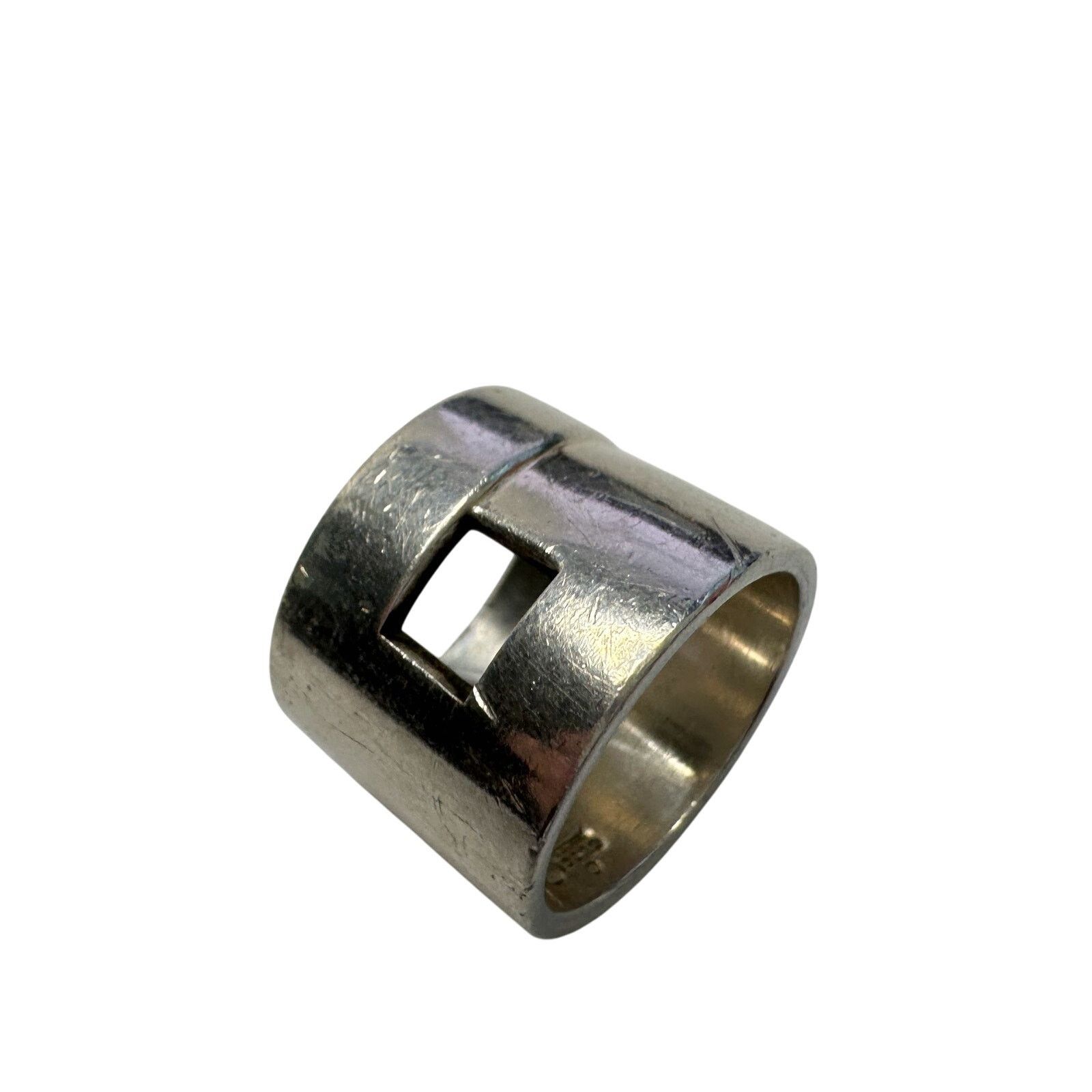 Gucci Gucci Geometric G Wide Sterling Silver Ring - size 7 Size ONE SIZE - 9 Thumbnail