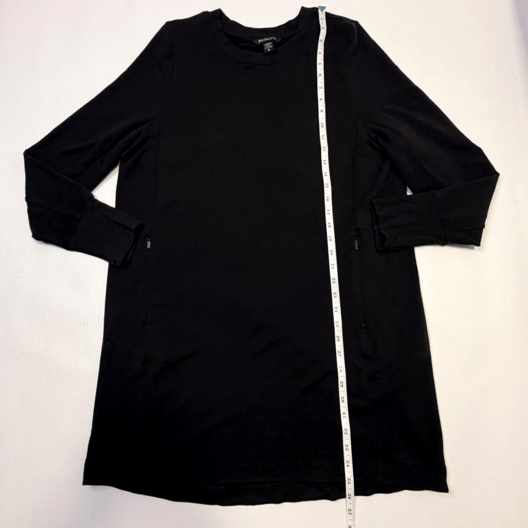 Athleta Athleta Shift Sweater Dress Womens XL Black Long Sleeve Thumbholes Zip Pockets Size XL / US 12-14 / IT 48-50 - 5 Thumbnail