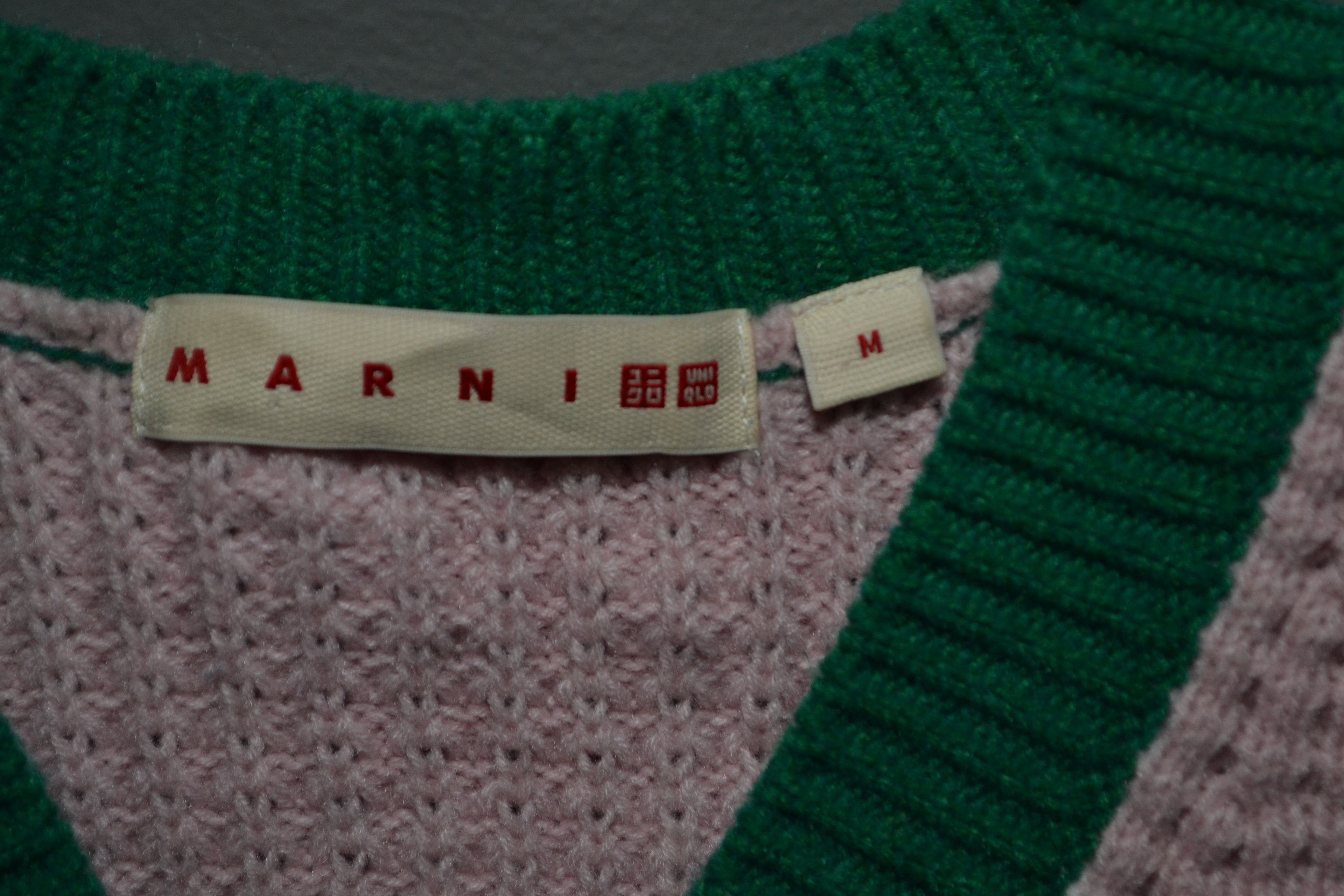 Marni × Uniqlo Marni x Uniqlo Green Pink white Knit Vest M Preppy Size M / US 6-8 / IT 42-44 - 4 Thumbnail