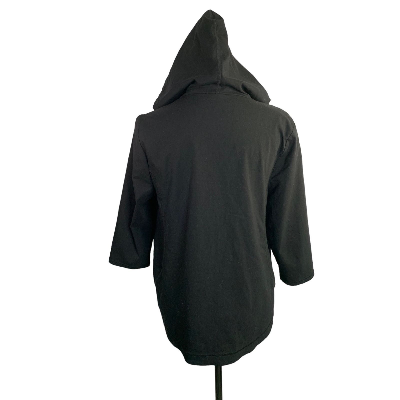 Chicos Chico's Hooded Jacket Black 3/4 Sleeves Full Zip Women Small Size S / US 4 / IT 40 - 5 Thumbnail